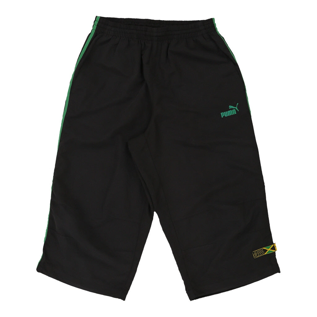Jamaica Puma Sport Shorts - Small Black Polyester Refurbished - Thrifted (note: this is a term often used to describe second- refurbished available on Cerqular