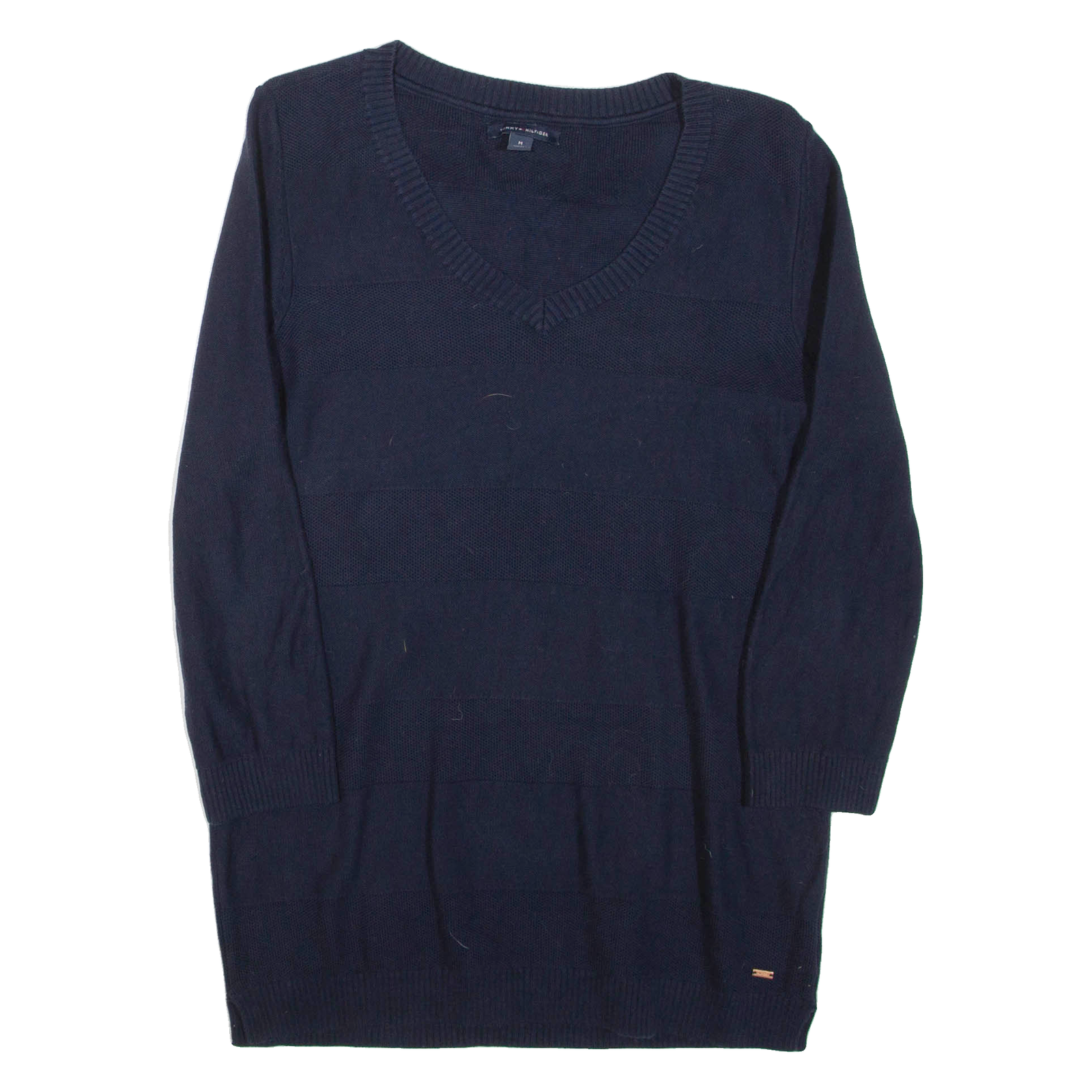 TOMMY HILFIGER Womens Jumper Blue Tight Knit 3/4 Sleeve M Refurbished - N/A refurbished available on Cerqular