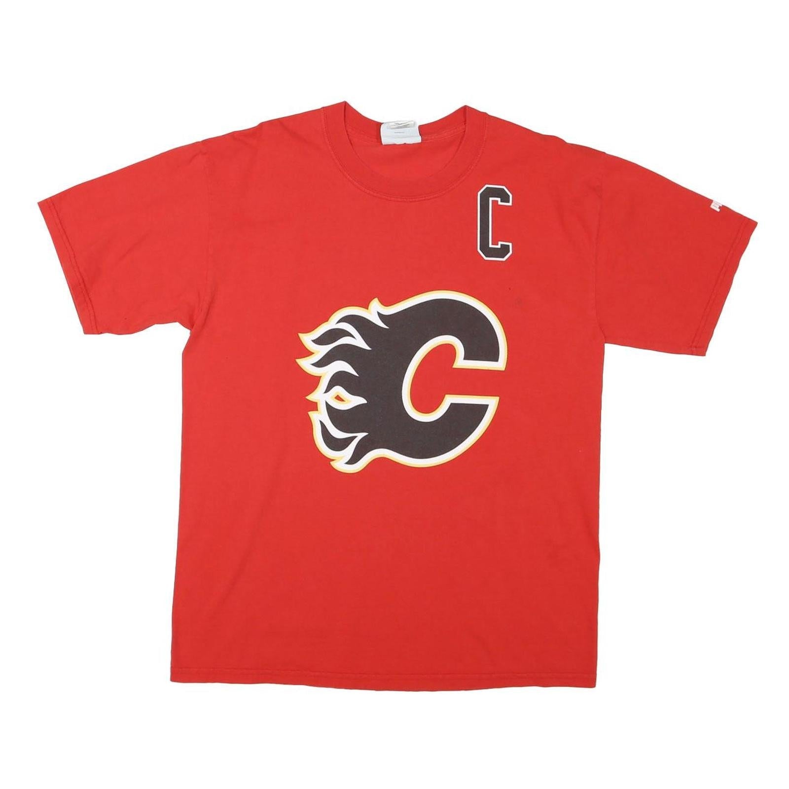 PUMA Mens Red Calgary Flames Iginla Graphic T-Shirt L Short Sleeve Crew Neck Refurbished - N/A refurbished available on Cerqular