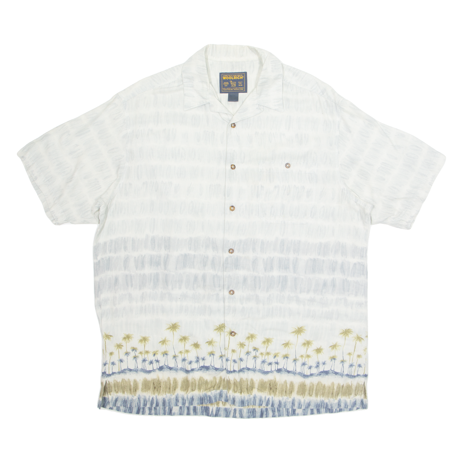 WOOLRICH Beach Mens Shirt Blue Crazy Pattern L Refurbished - N/A refurbished available on Cerqular