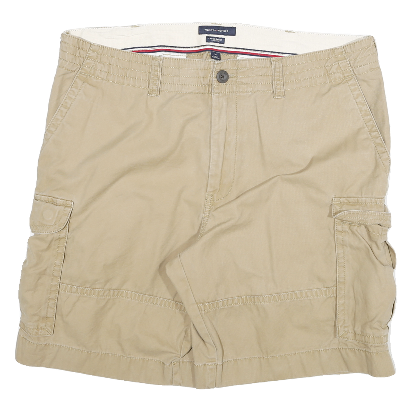 TOMMY HILFIGER Mens Beige Cargo Shorts 2XL W38 Cotton Blend Relaxed Fit Refurbished - N/A refurbished available on Cerqular