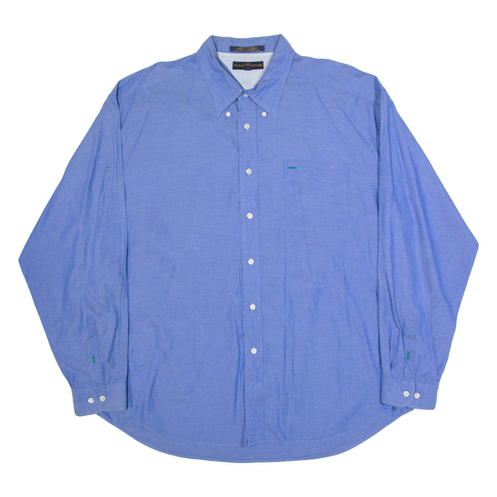 TOMMY HILFIGER Mens Plain Shirt Blue Long Sleeve 2XL Refurbished - N/A refurbished available on Cerqular