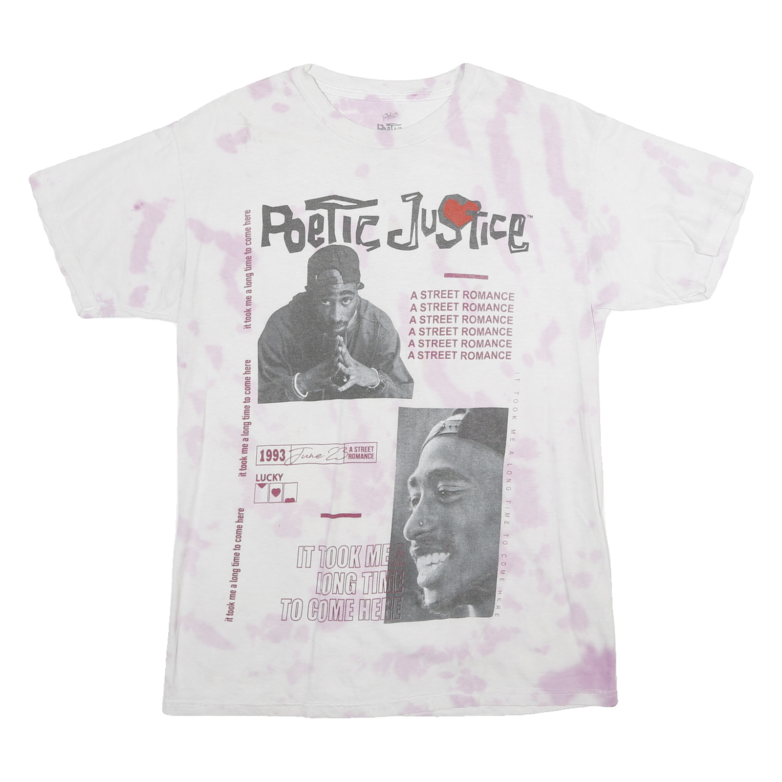 POETIC JUSTICE Mens White & Pink S Graphic T-Shirt Short Sleeve Crew Neck Refurbished - N/A refurbished available on Cerqular