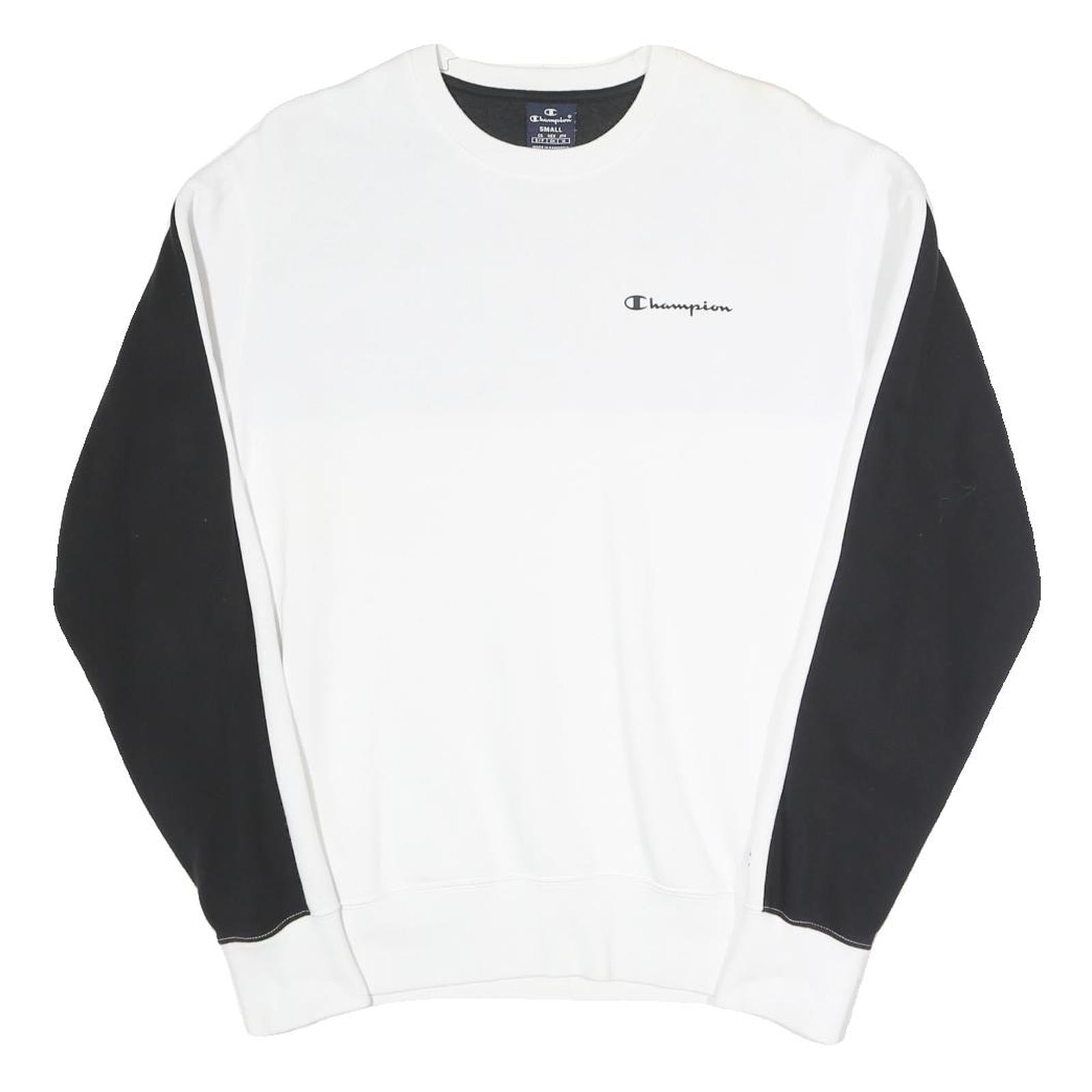 Buy CHAMPION Mens White & Black Logo Crew Neck Sweatshirt S Cotton Blend Pullover Refurbished - $29.89 CHAMPION Mens White & Black Logo Crew Neck Sweatshirt S Cotton Blend Pullover Refurbished - N/A refurbished available on Cerqular