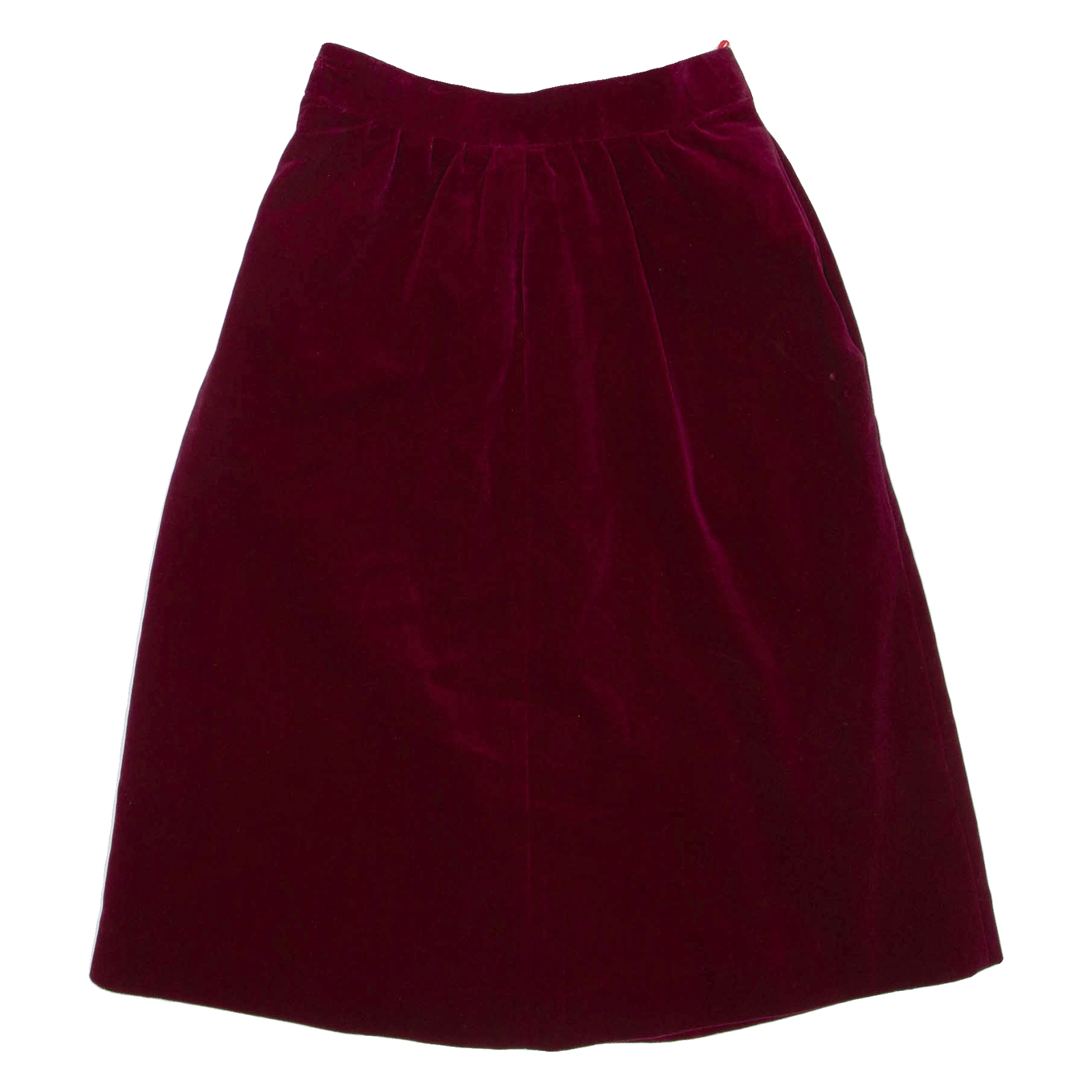 Womens A-Line Skirt Maroon Knee Length Velvet XS Refurbished - N/A refurbished available on Cerqular
