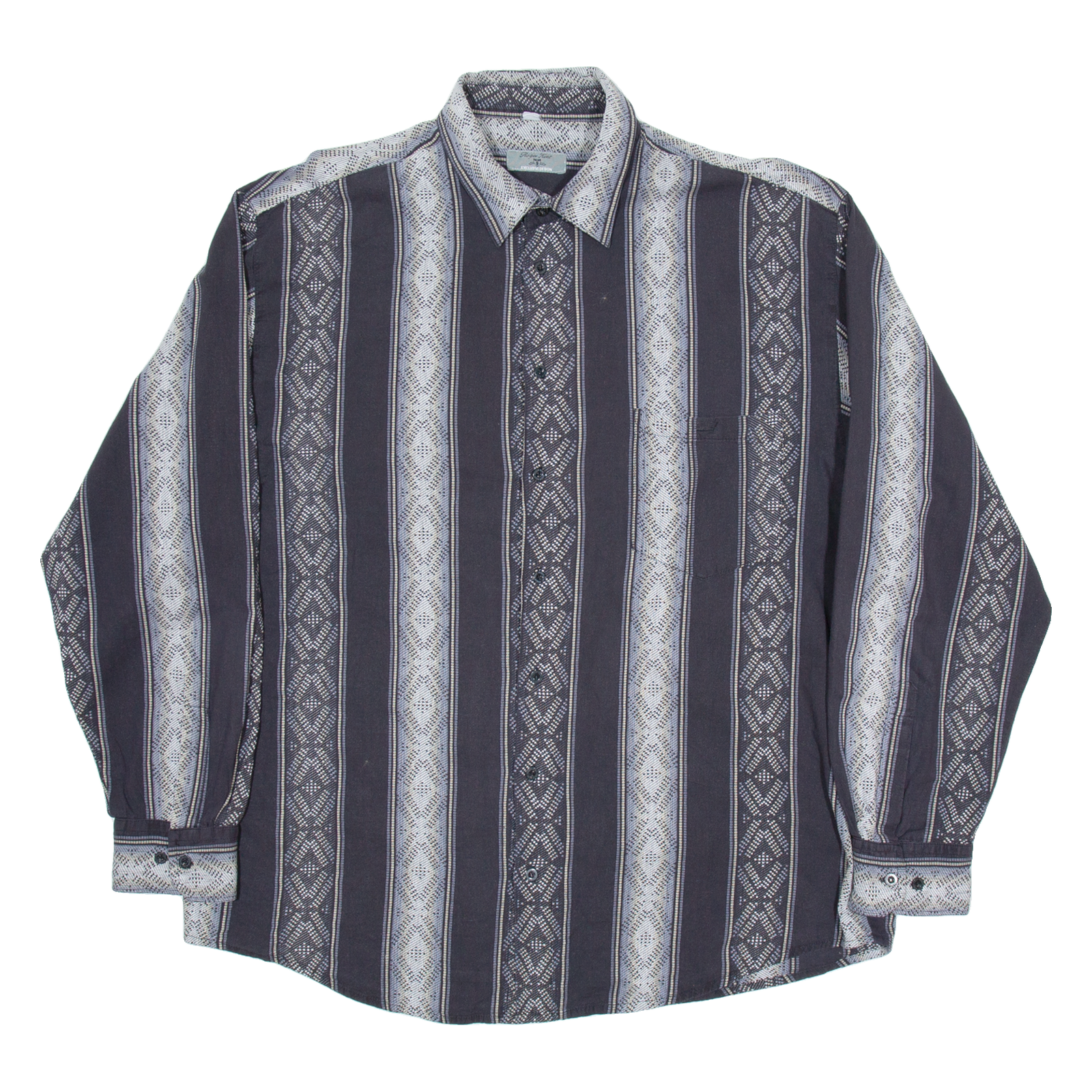 ROGER KENT Mens Shirt Black Striped Long Sleeve XL Refurbished - N/A refurbished available on Cerqular