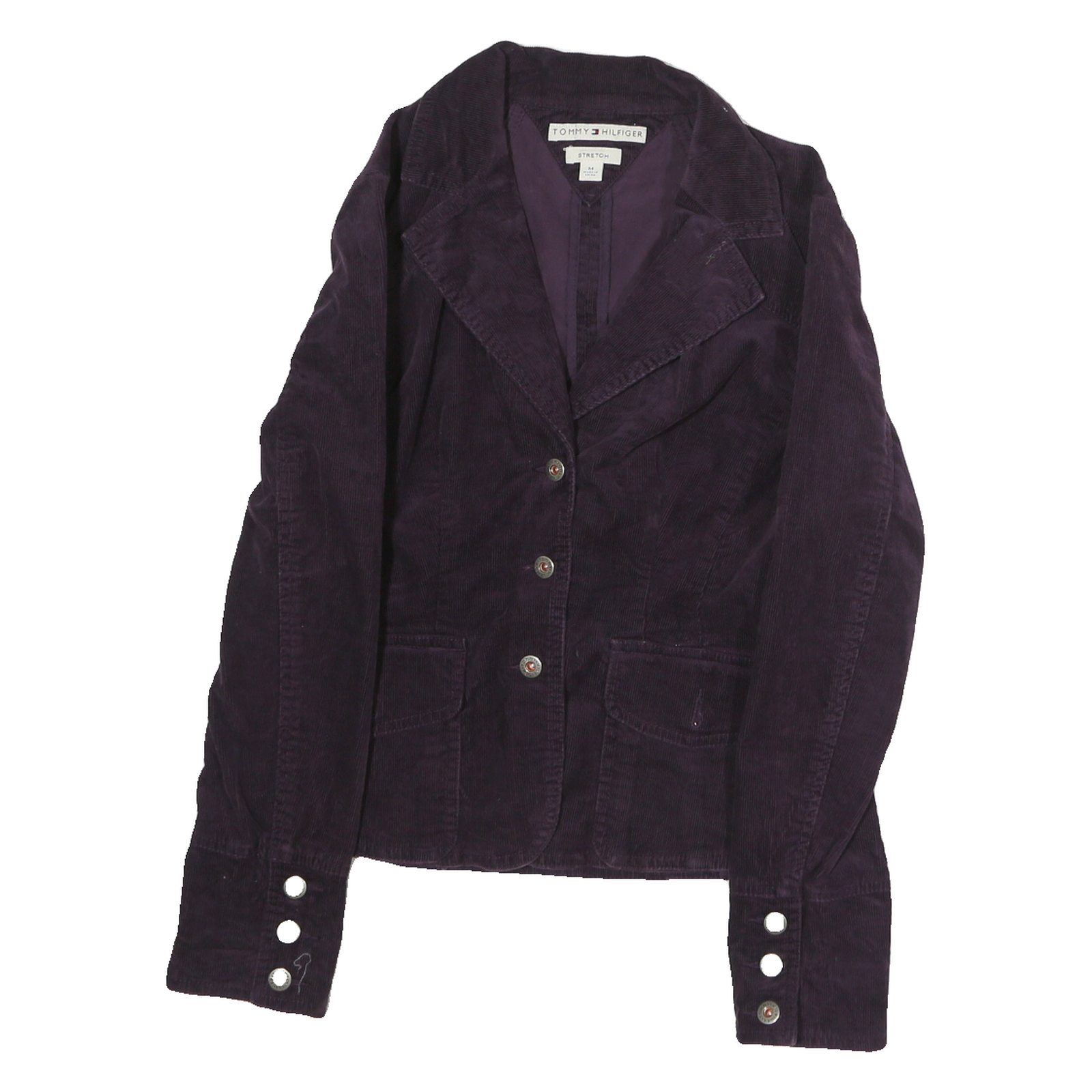 TOMMY HILFIGER Womens Purple Cotton Corduroy Button Jacket M Stretch Classic Refurbished - N/A refurbished available on Cerqular