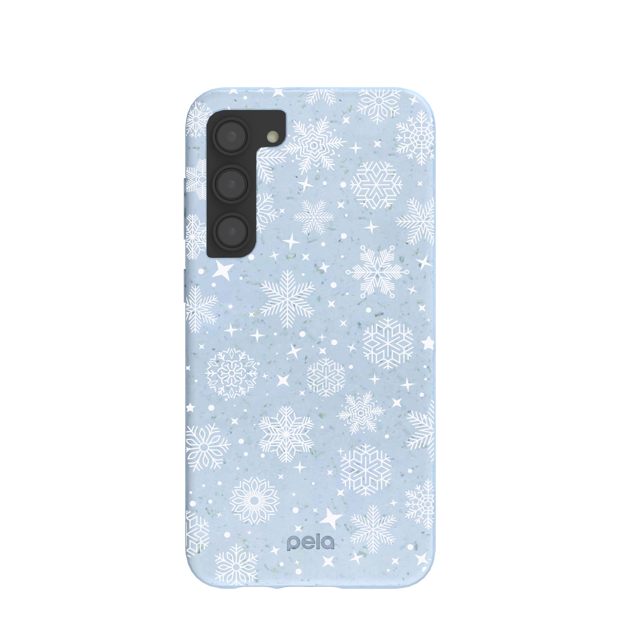 Powder Blue Let it Snow Samsung Galaxy S23+(Plus) Case Refurbished - Pela Case refurbished available on Cerqular