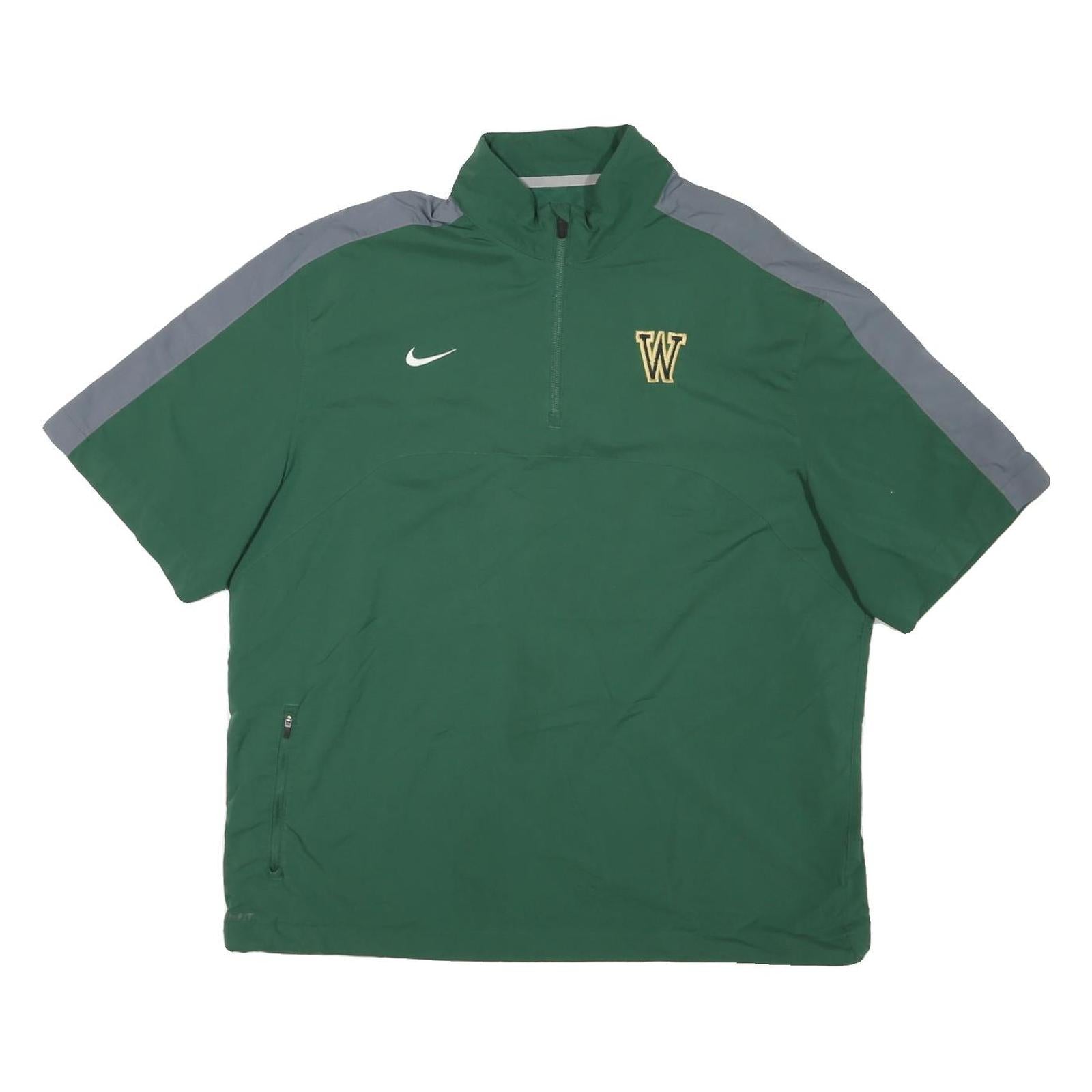 NIKE Mens Green Grey Zip Bomber Jacket XL Polyester Blend Sport Casual Refurbished - N/A refurbished available on Cerqular