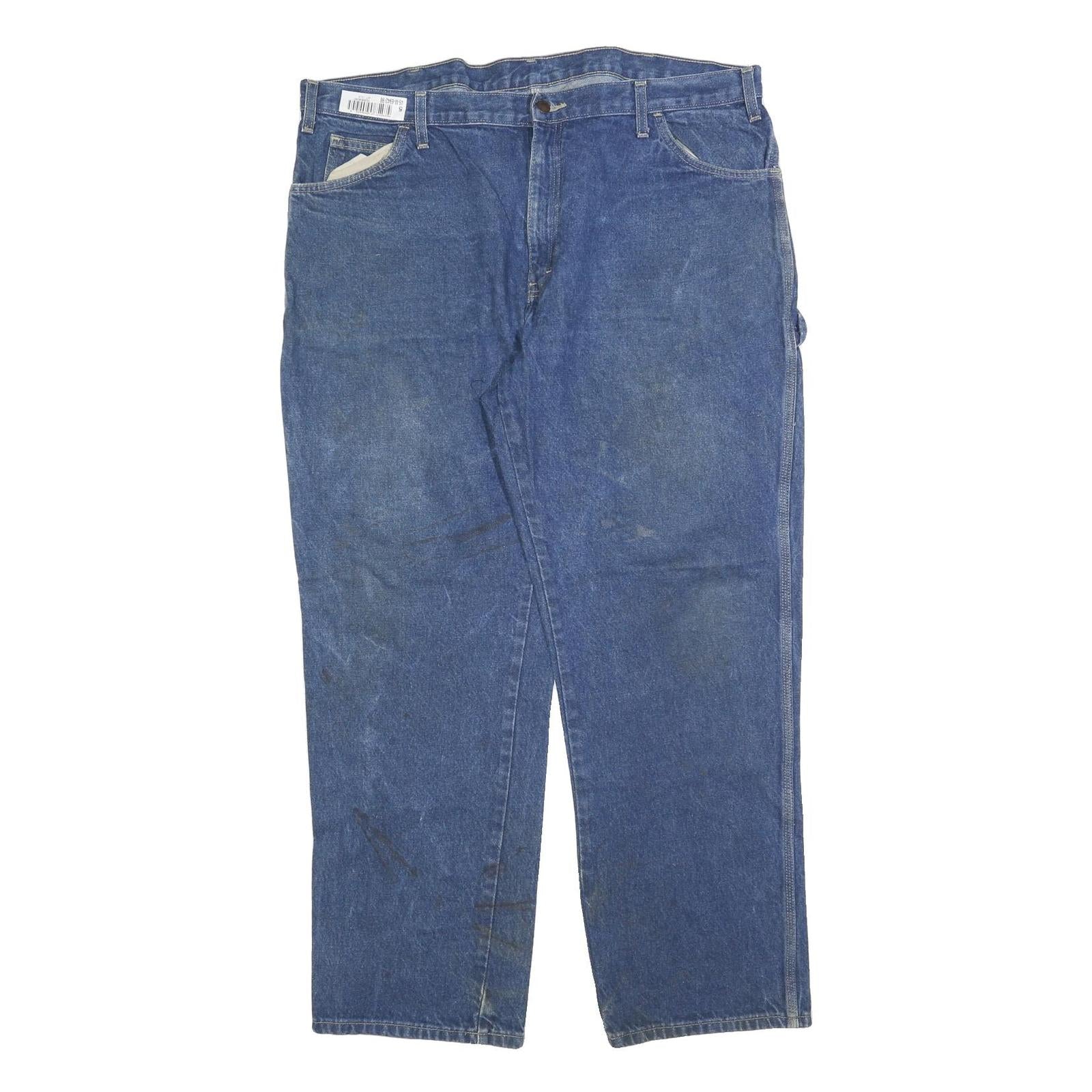 DICKIES Mens Relaxed Blue Denim Jeans W42 L32 Workwear Pockets Zip Closure Refurbished - N/A refurbished available on Cerqular