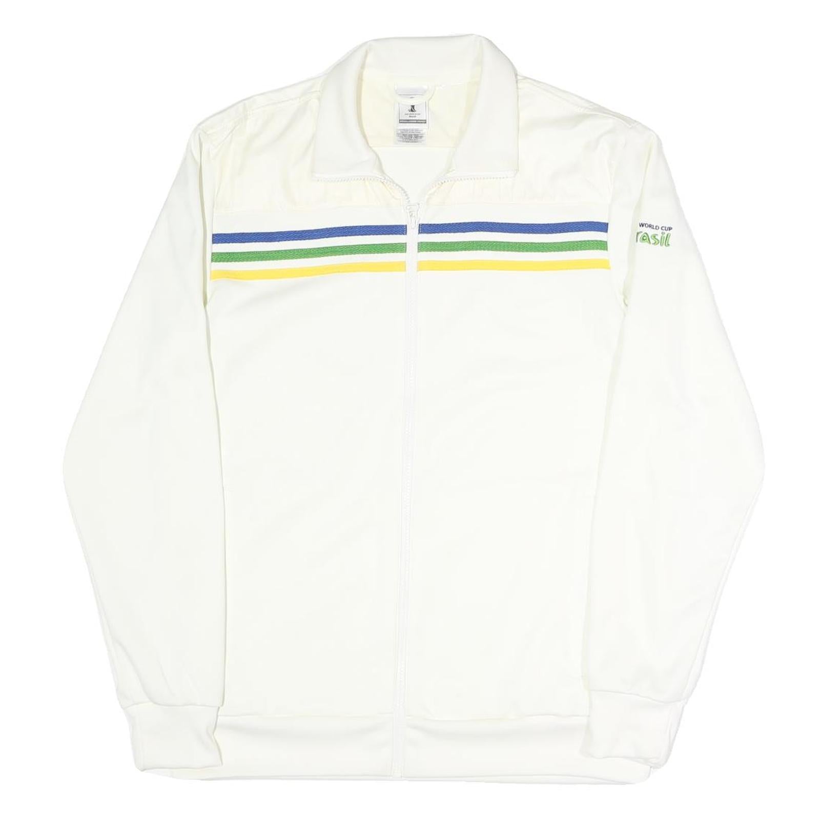 ADIDAS Mens White World Cup Brasil Track Jacket M Polyester Blend Jersey Long Refurbished - N/A refurbished available on Cerqular