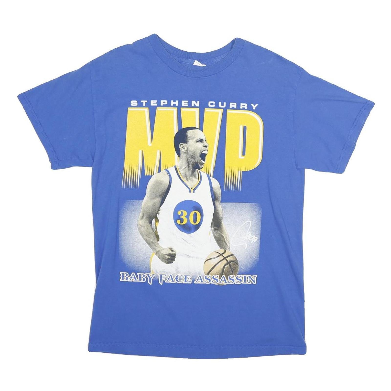 Mens Blue Stephen Curry MVP Graphic T-Shirt Short Sleeve Crew Neck Cotton M Refurbished - N/A refurbished available on Cerqular