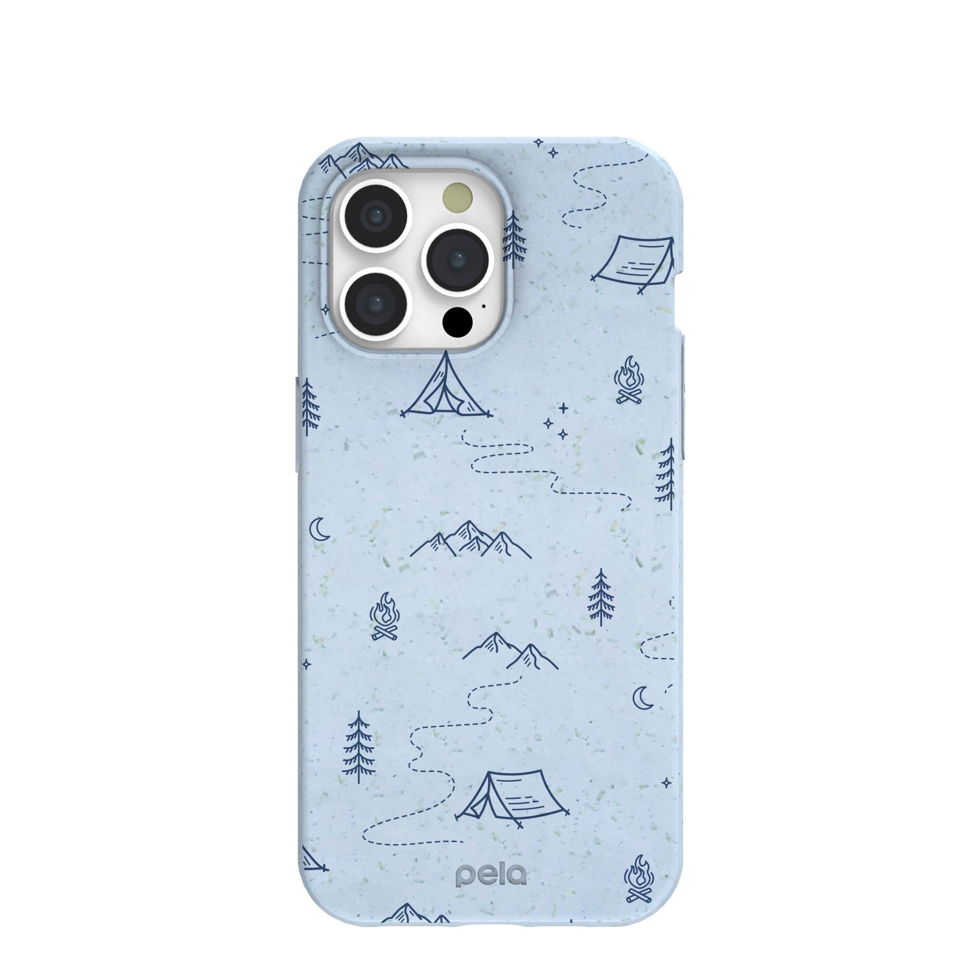 Powder Blue Camp Nights iPhone 15 Pro Max Case Refurbished - Pela Case refurbished available on Cerqular