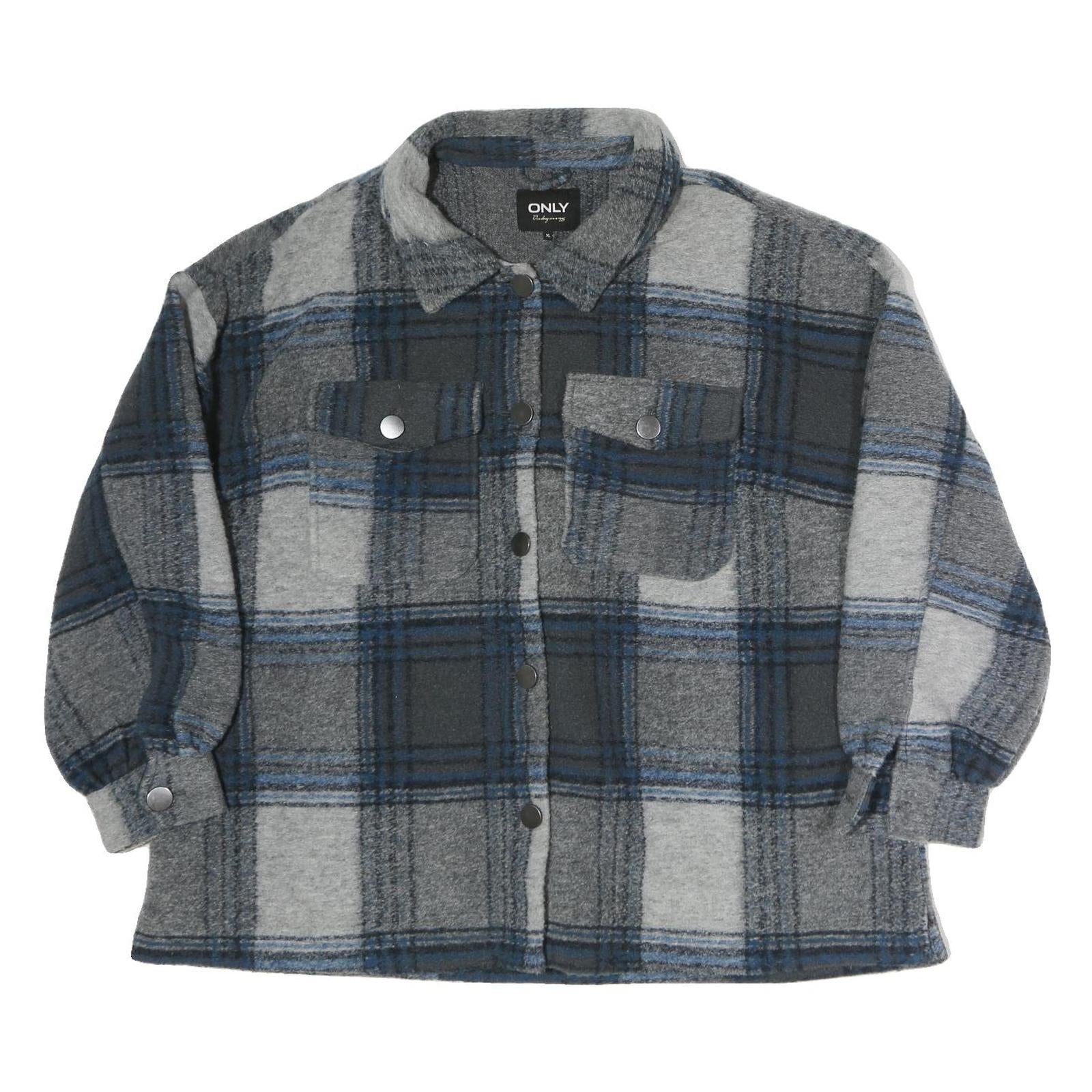 Buy ONLY Womens Grey & Blue Check Button Jacket XL Polyester Casual Relaxed Fit Refurbished - $37.69 ONLY Womens Grey & Blue Check Button Jacket XL Polyester Casual Relaxed Fit Refurbished - N/A refurbished available on Cerqular
