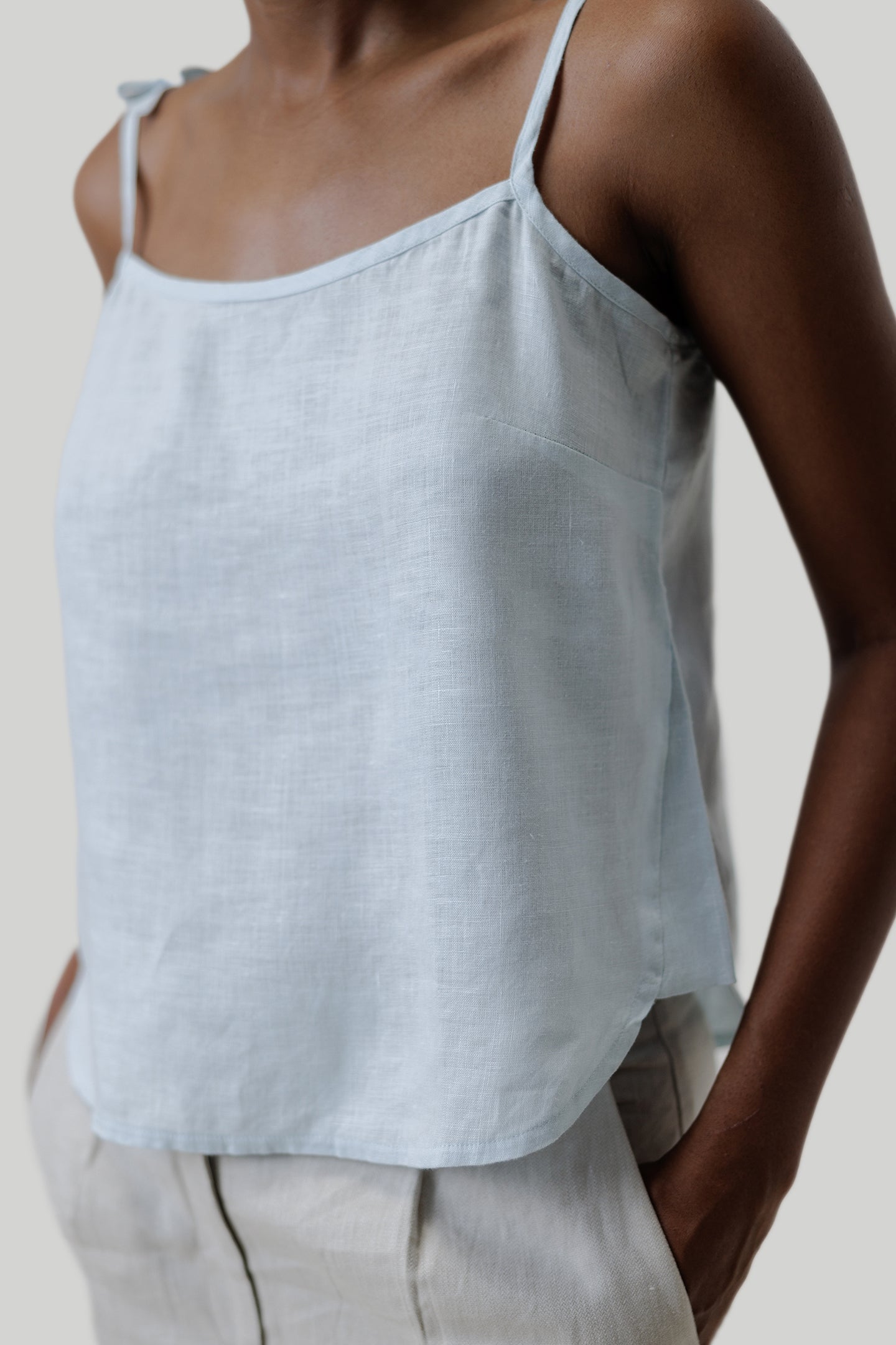 Tie-up Camisole in Blue | Color: Summer Blue | Size: XL Refurbished - Resistor (Note: This is a generic term for an electronic component, refurbished available on Cerqular