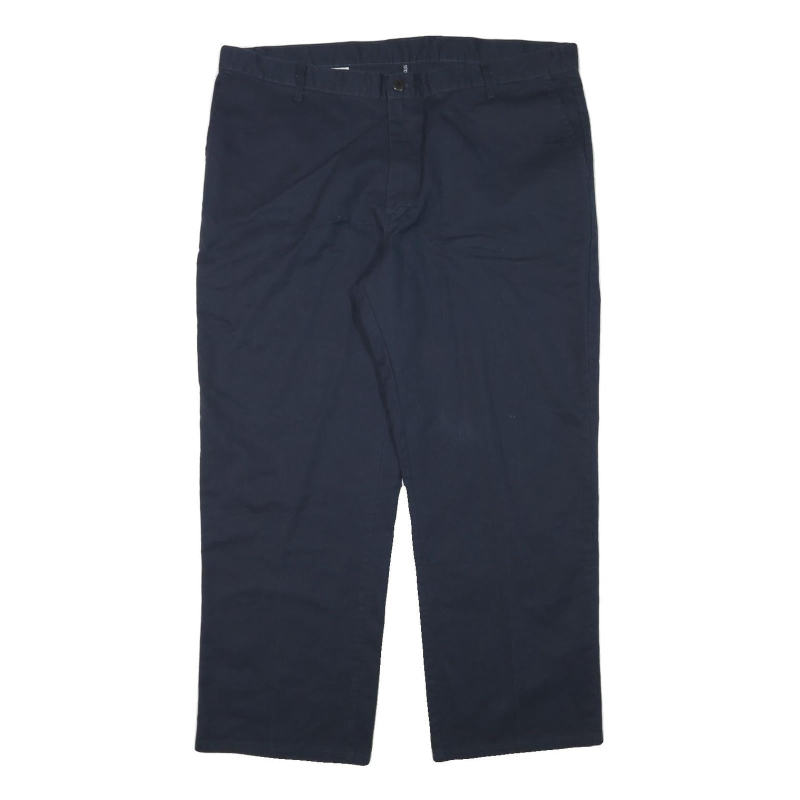 DICKIES Mens Navy Cotton Blend Regular Fit Straight Leg Trousers W42 L29 Refurbished - N/A refurbished available on Cerqular