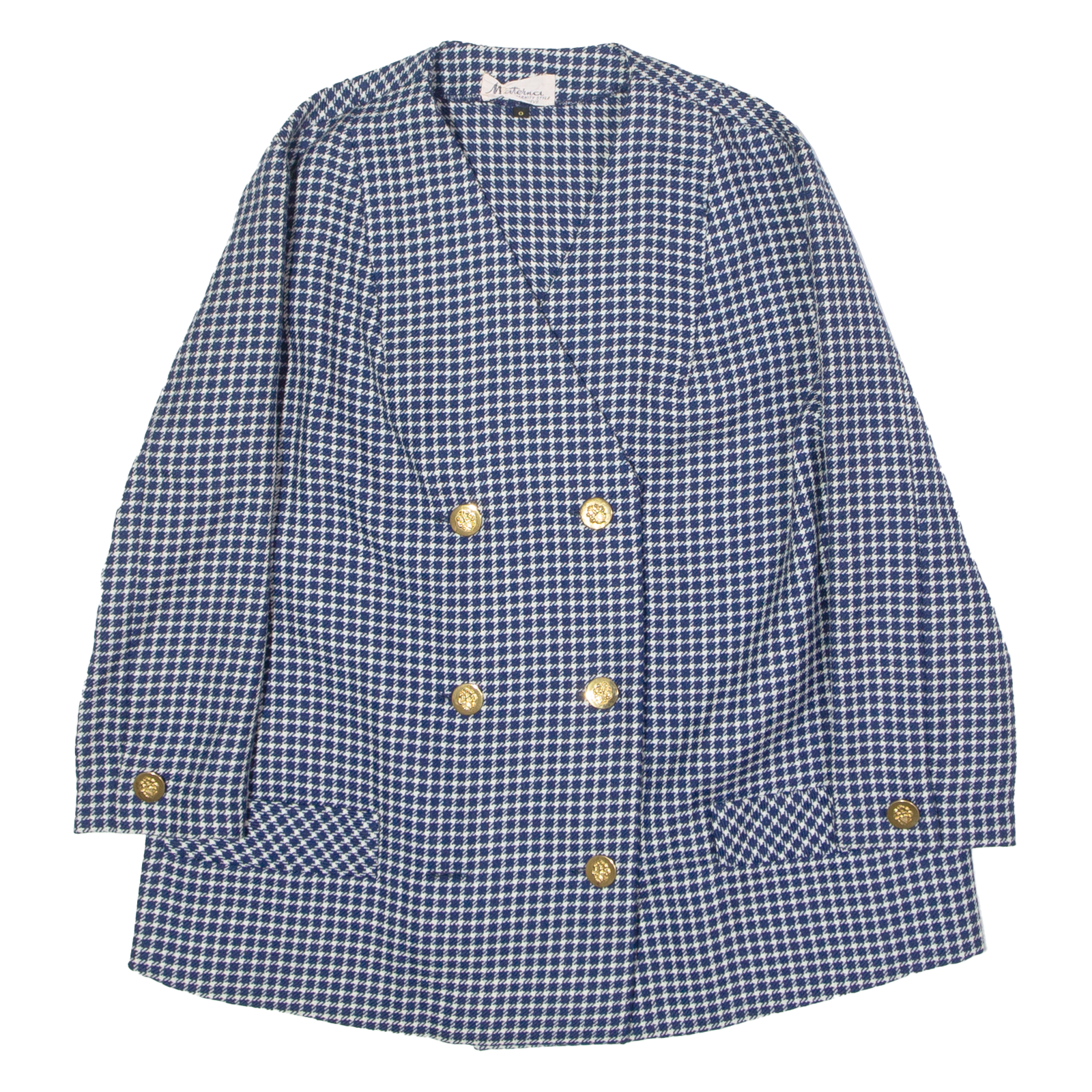 MATERNA Maternity Womens Blazer Jacket Blue 80s Check S Refurbished - N/A refurbished available on Cerqular