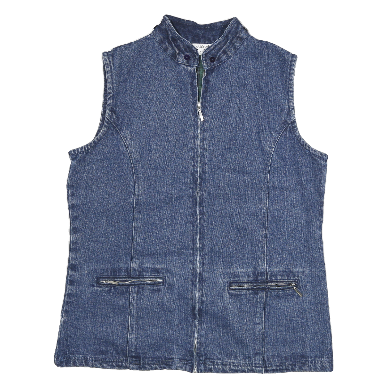 Buy NORTH STYLE Womens Blue Denim Sleeveless Jacket L Cotton Zip Plain Stylish Refurbished - $29.89 NORTH STYLE Womens Blue Denim Sleeveless Jacket L Cotton Zip Plain Stylish Refurbished - N/A refurbished available on Cerqular