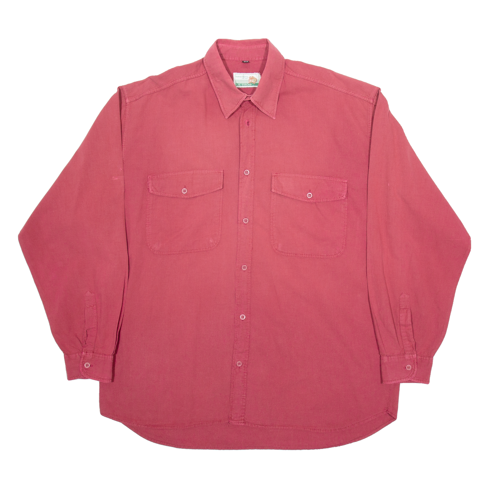 LE FROG Mens Plain Shirt Red Long Sleeve L Refurbished - N/A refurbished available on Cerqular