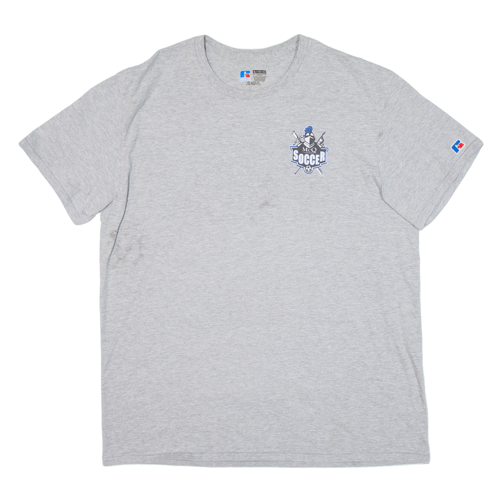 RUSSELL ATHLETIC Soccer Mens T-Shirt Grey USA XL Refurbished - N/A refurbished available on Cerqular