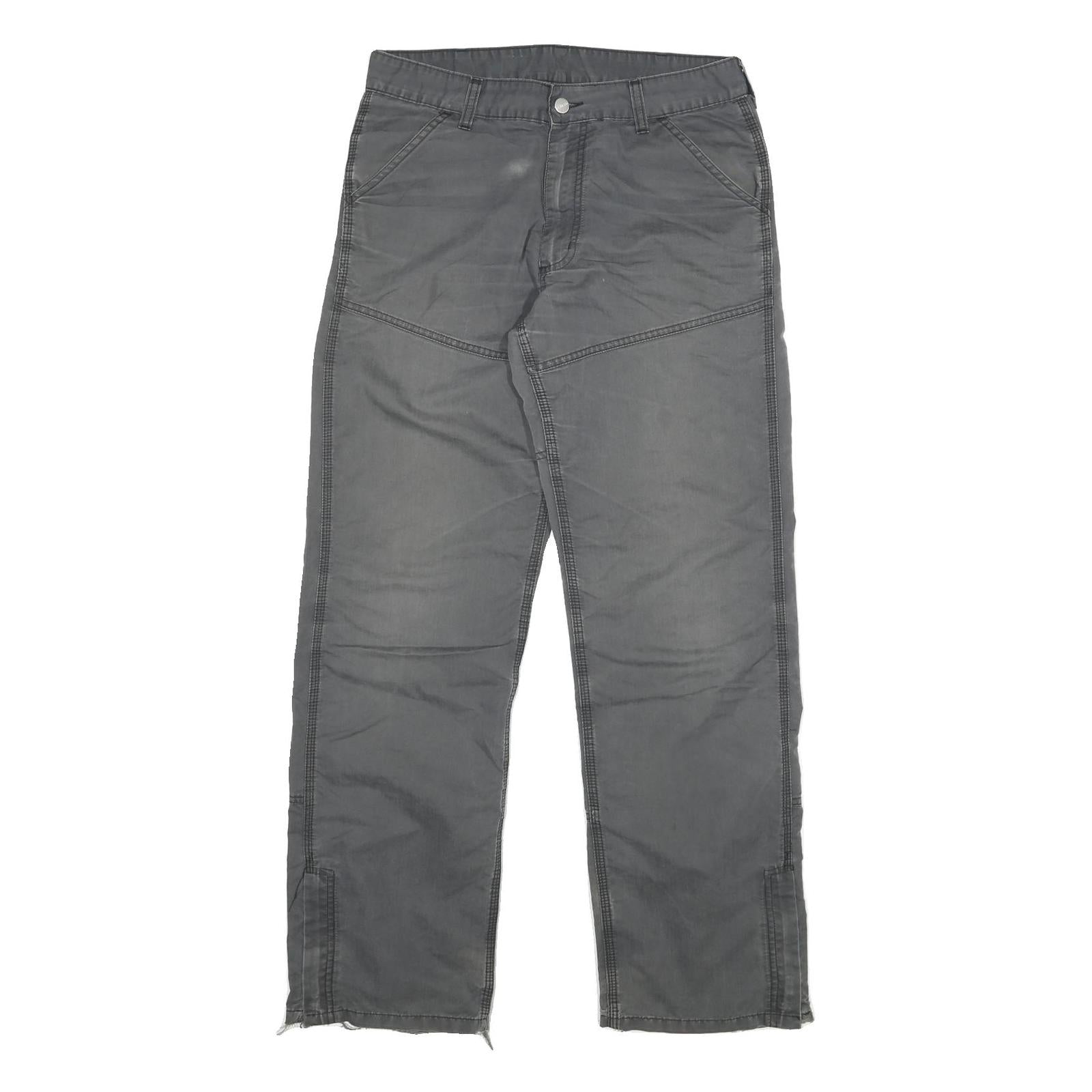 CARHARTT Mens Regular Grey Cotton Blend Regular Fit Trousers W34 L30 Workwear Refurbished - N/A refurbished available on Cerqular