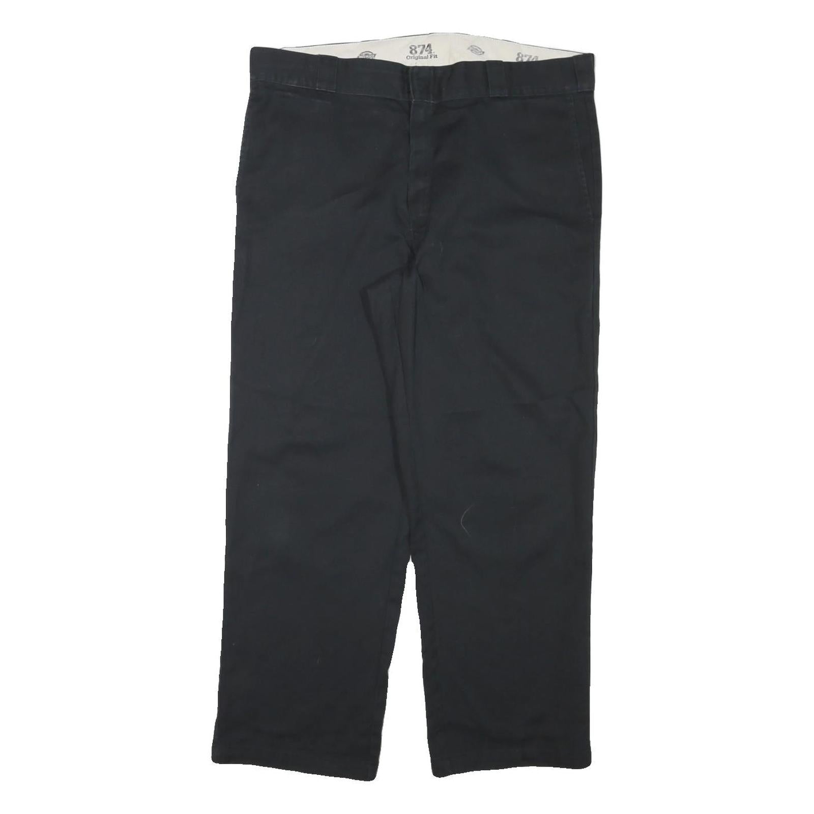 DICKIES Mens Cotton Blend Black Regular Straight Trousers W36 L27 Workwear Zip Refurbished - N/A refurbished available on Cerqular