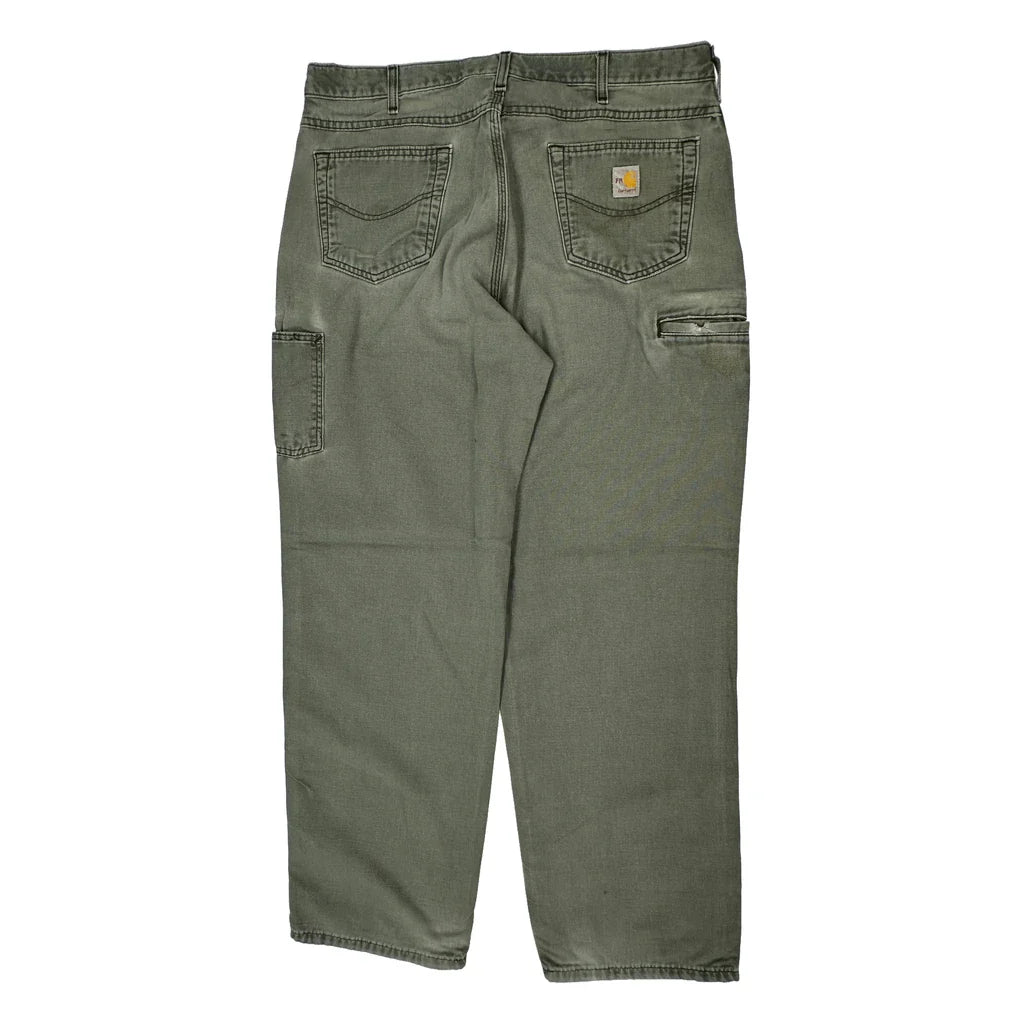 Carhartt Carpenter Trousers - 38W 32L Grey Cotton Blend Refurbished - Thrifted (note: this is a term often used to describe second- refurbished available on Cerqular