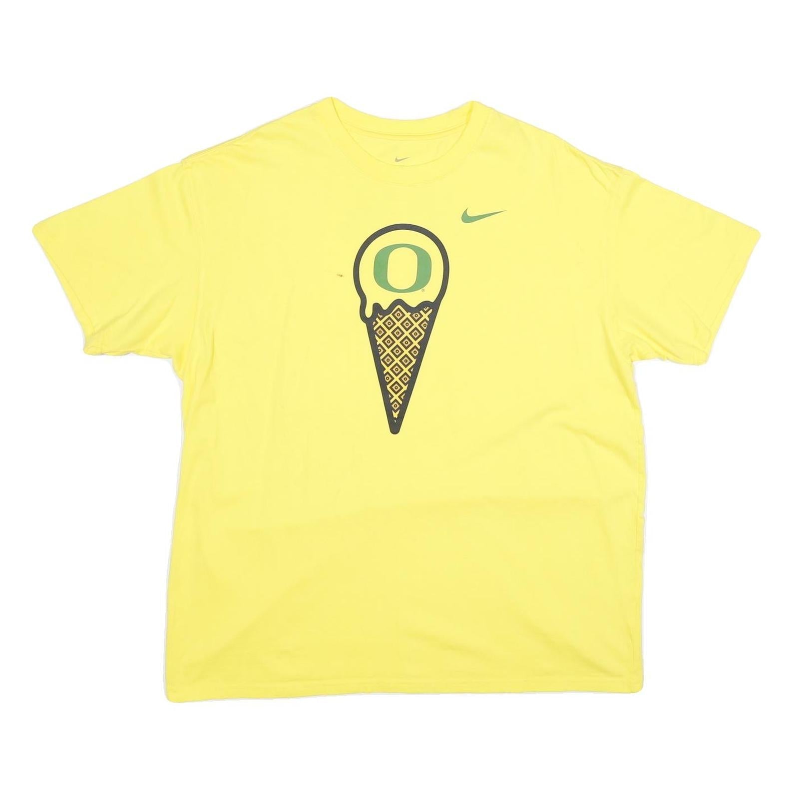 NIKE Mens Yellow Ice Cream Graphic T-Shirt XL Short Sleeve Crew Neck Cotton Refurbished - N/A refurbished available on Cerqular
