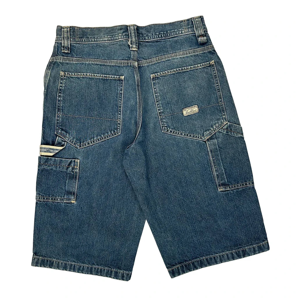 Buy Levis Cargo Denim Shorts - 28W UK 8 Blue Denim Refurbished - $33.02 Levis Cargo Denim Shorts - 28W UK 8 Blue Denim Refurbished - Thrifted (note: this is a term often used to describe second- refurbished available on Cerqular