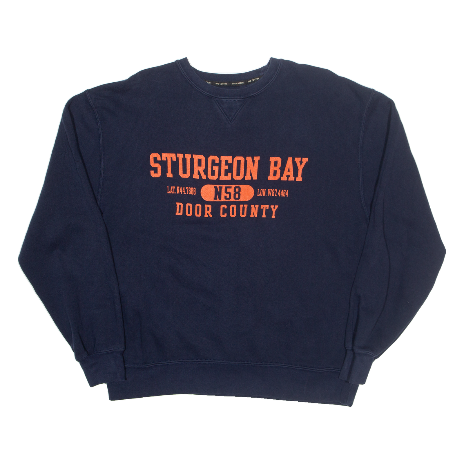 BIG COTTON Sturgeon Bay Mens Sweatshirt Blue USA L Refurbished - N/A refurbished available on Cerqular