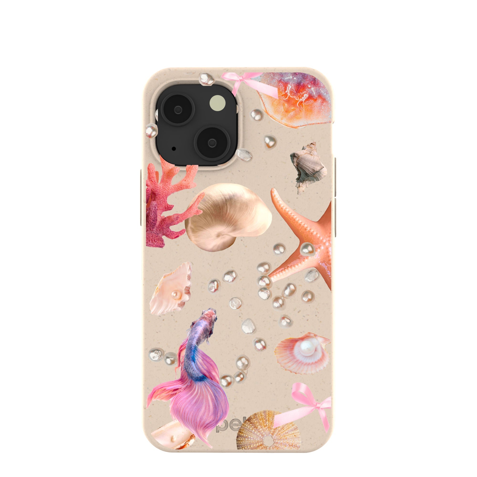 Seashell Aqua Dreams iPhone 13 Mini Case Refurbished - Pela Case refurbished available on Cerqular