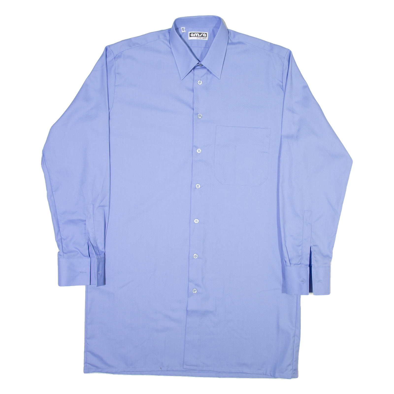 AMSA Mens Plain Shirt Blue Long Sleeve L Refurbished - N/A refurbished available on Cerqular