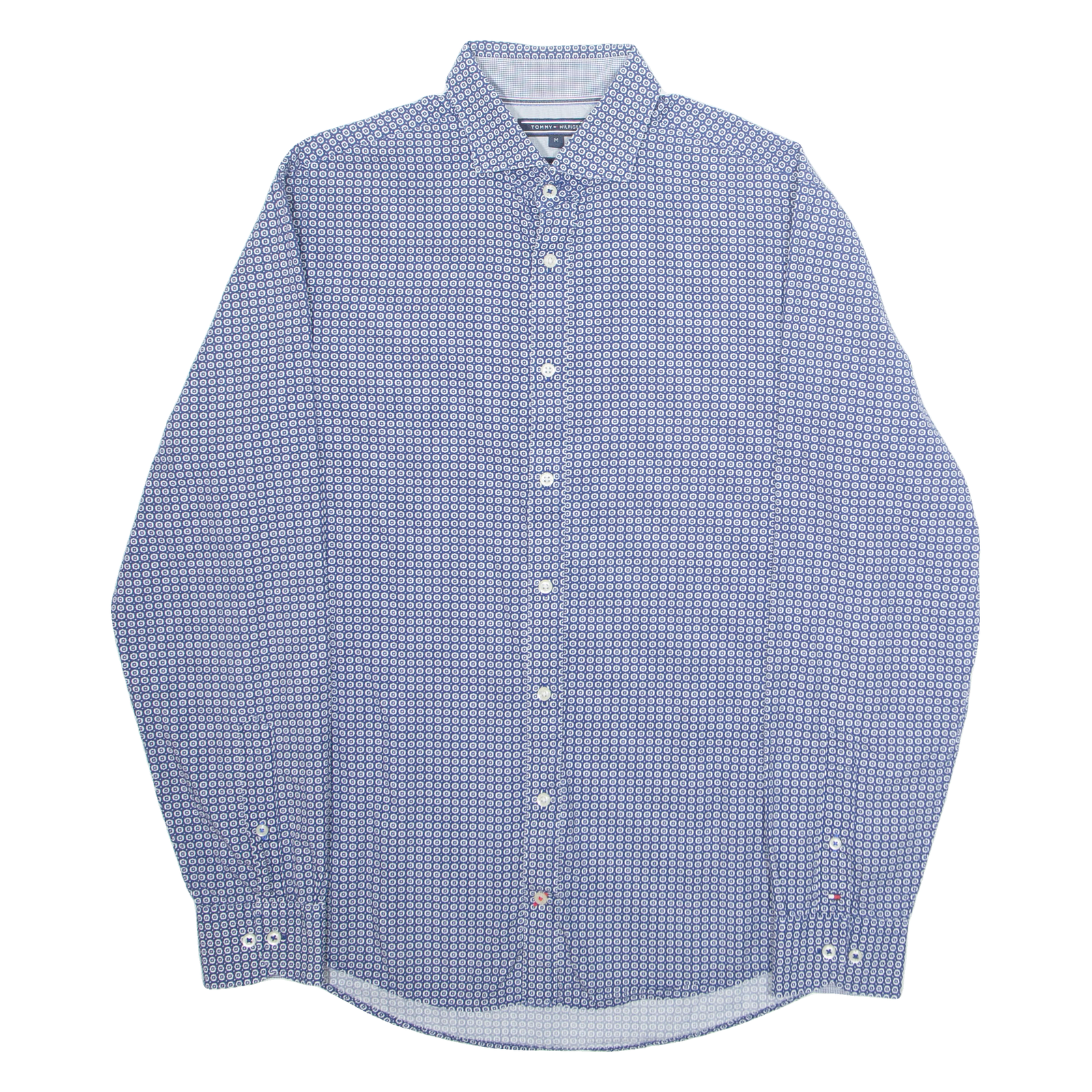 TOMMY HILFIGER New York Fit Mens Shirt Blue Crazy Pattern Long Sleeve M Refurbished - N/A refurbished available on Cerqular