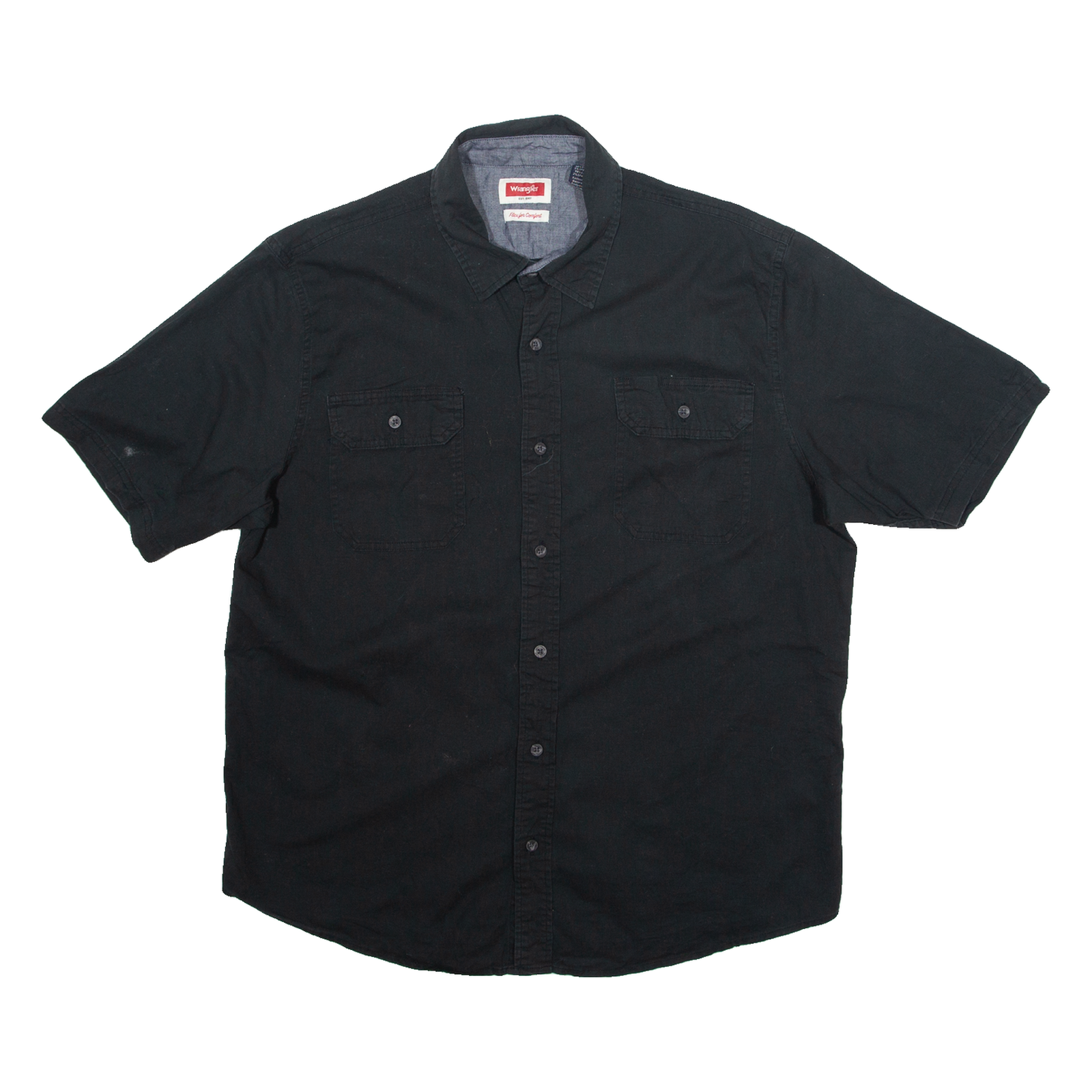 WRANGLER Mens Plain Shirt Black L Refurbished - N/A refurbished available on Cerqular