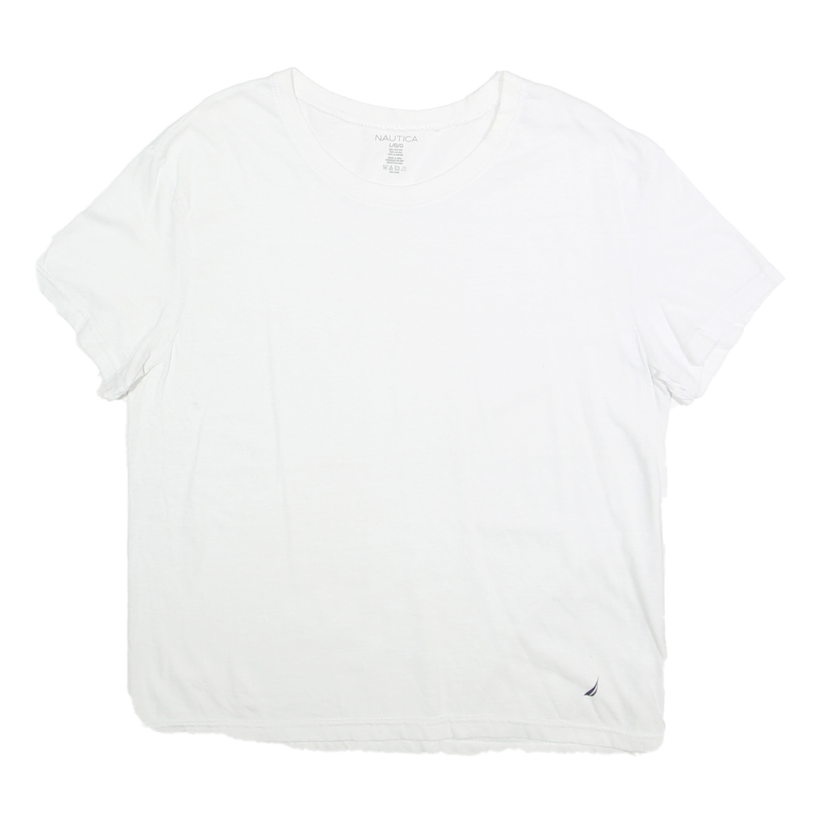 NAUTICA Mens White L T-Shirt Short Sleeve Crew Neck Cotton Casual Everyday Refurbished - N/A refurbished available on Cerqular