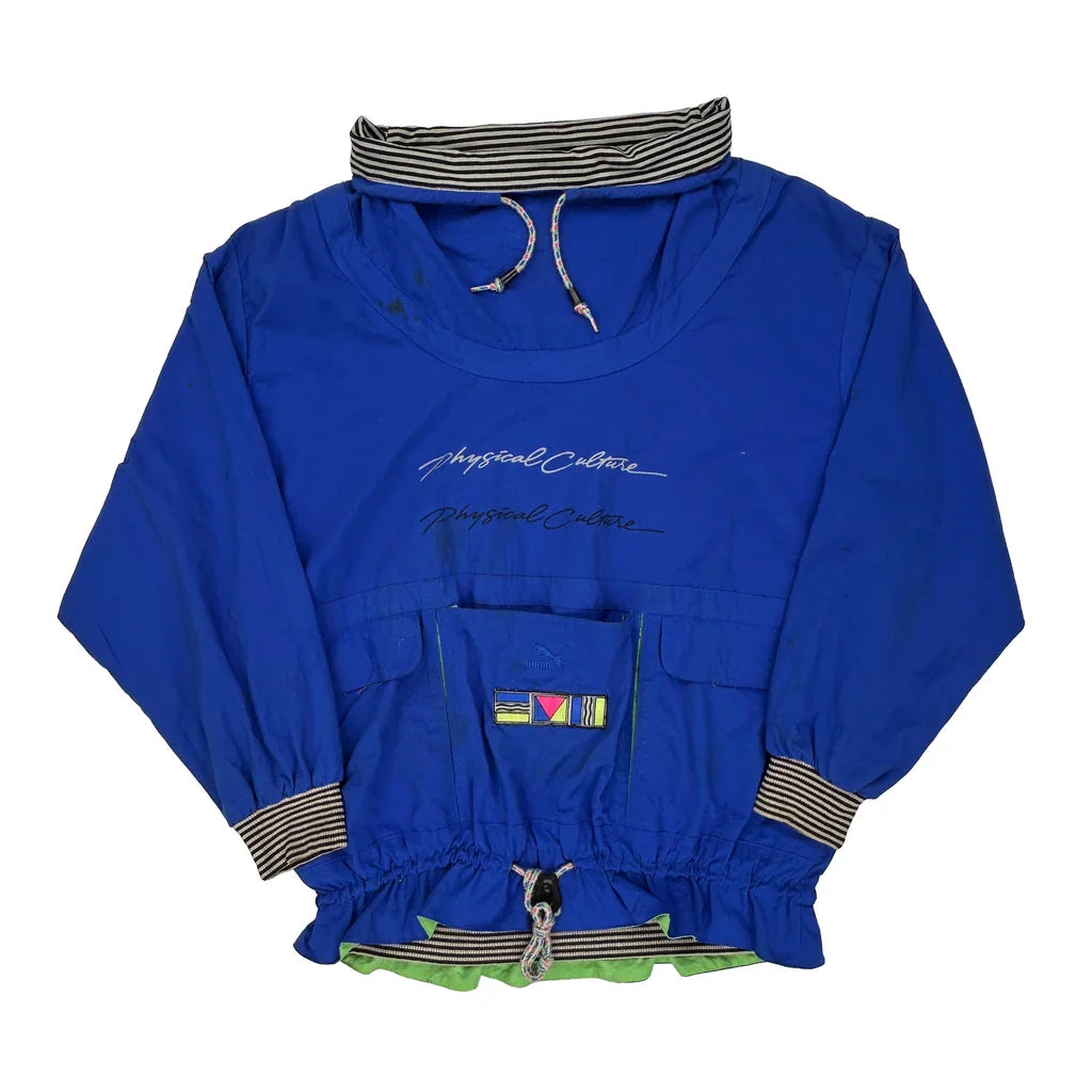 Buy Puma Striped Windbreaker - Medium Blue Polyester Refurbished - $100.49 Puma Striped Windbreaker - Medium Blue Polyester Refurbished - Thrifted (note: this is a term often used to describe second- refurbished available on Cerqular