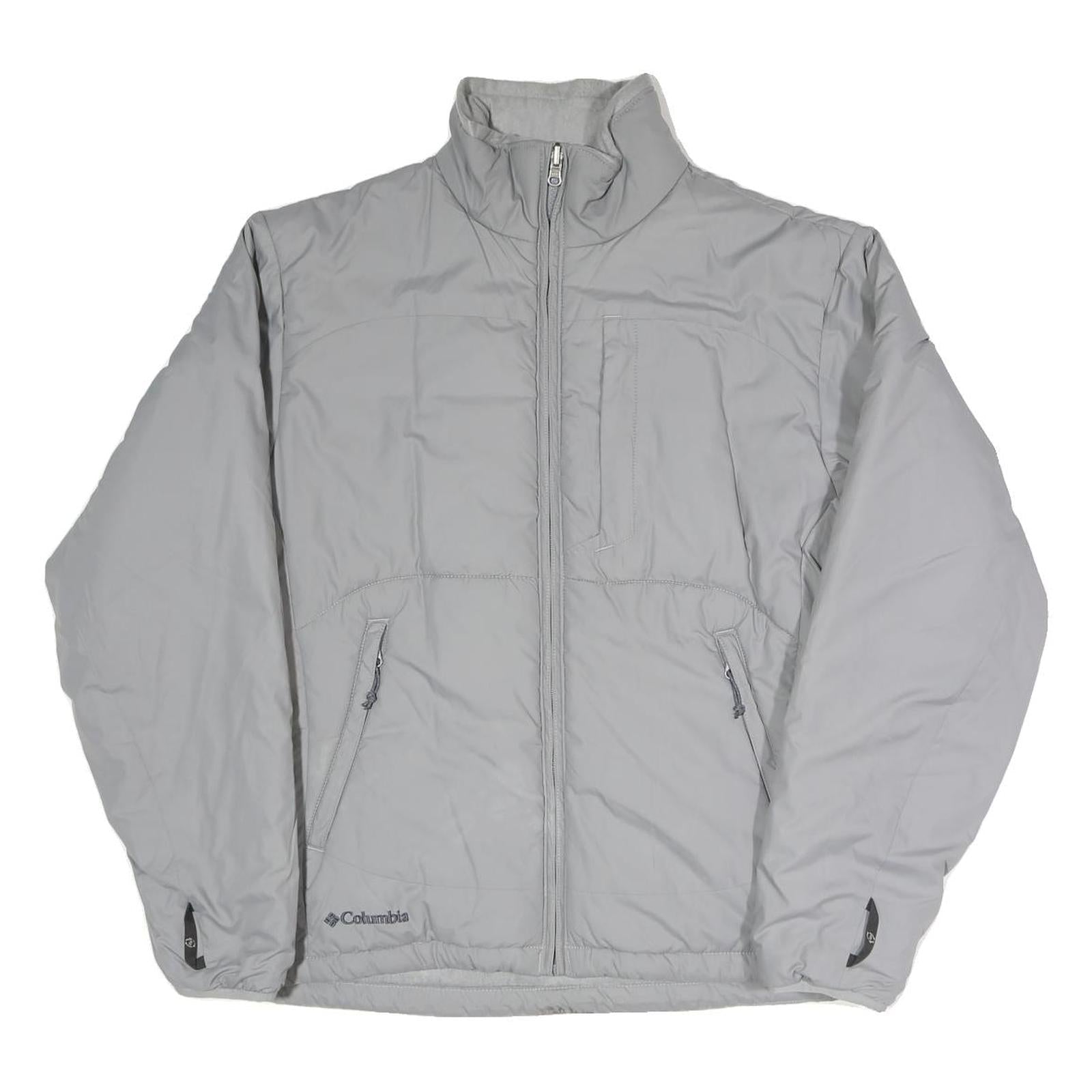 COLUMBIA Mens Grey Jacket M Polyester Blend Plain Zip Outdoor Warm Lightweight Refurbished - N/A refurbished available on Cerqular