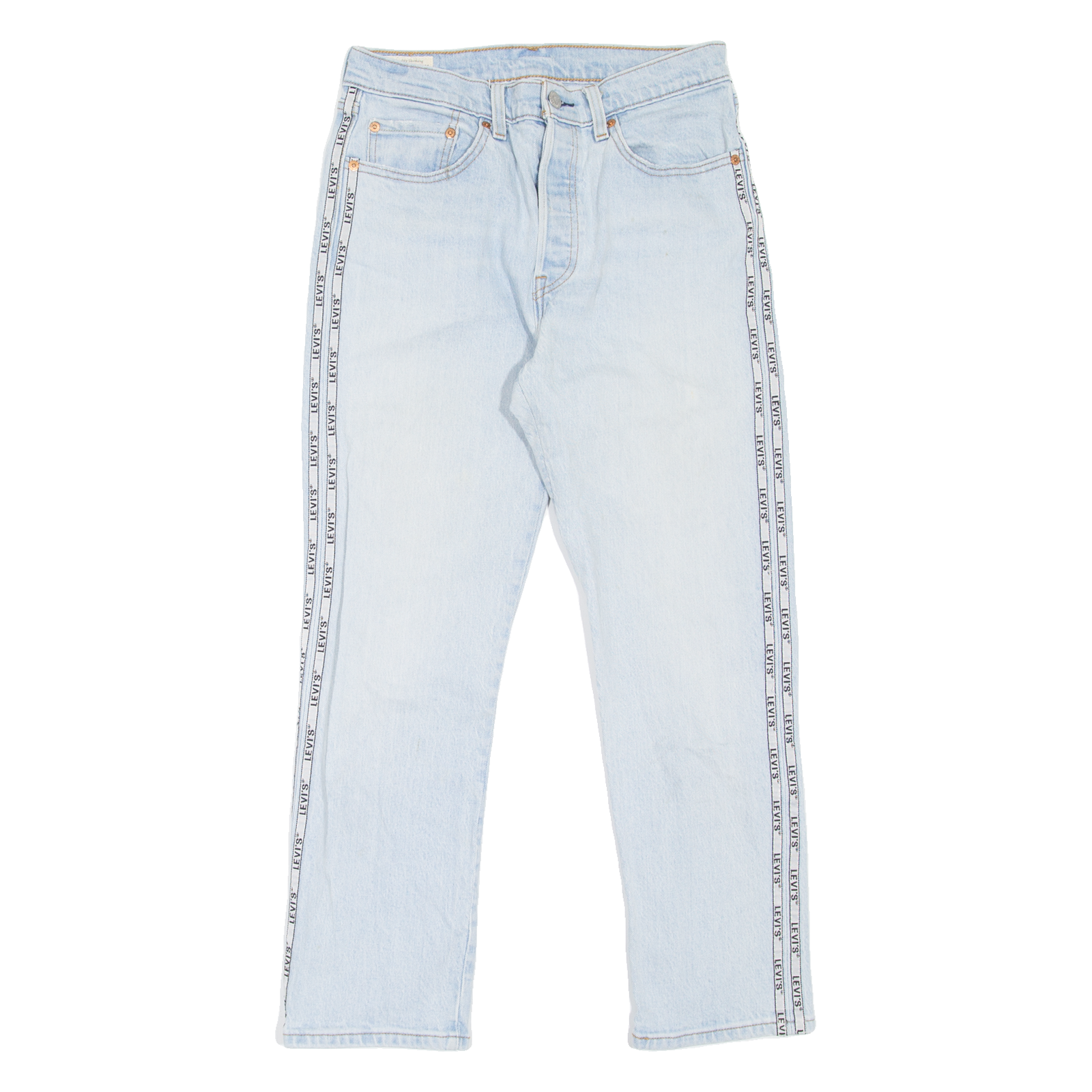 LEVI'S 501 BIG E Jeans Spell-Out Womens Blue Straight Stone Wash W27 L26 Refurbished - N/A refurbished available on Cerqular