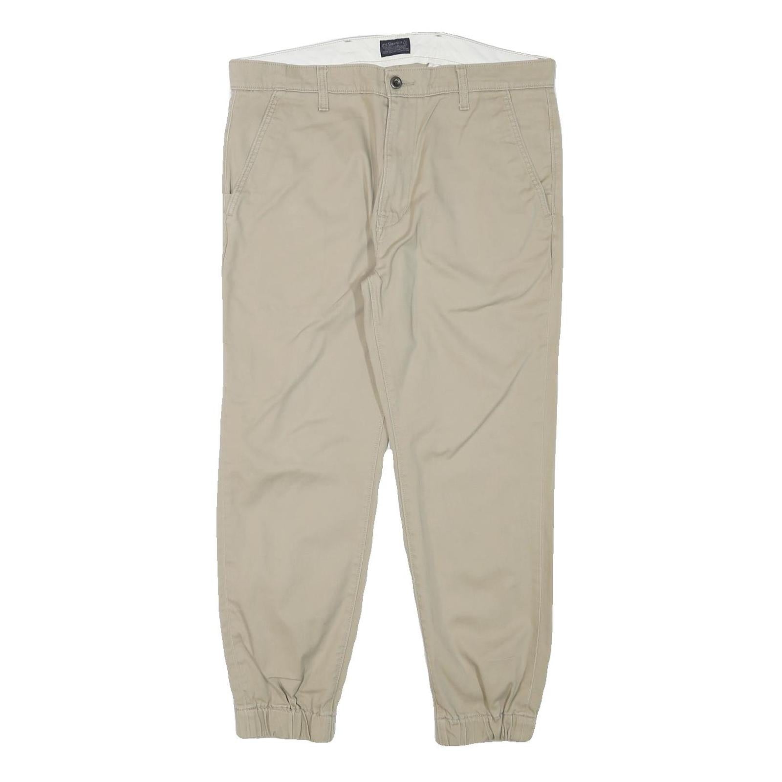 LEVI'S Mens Cotton Blend Beige Relaxed Tapered Trousers W36 L26 Casual Zip Refurbished - N/A refurbished available on Cerqular