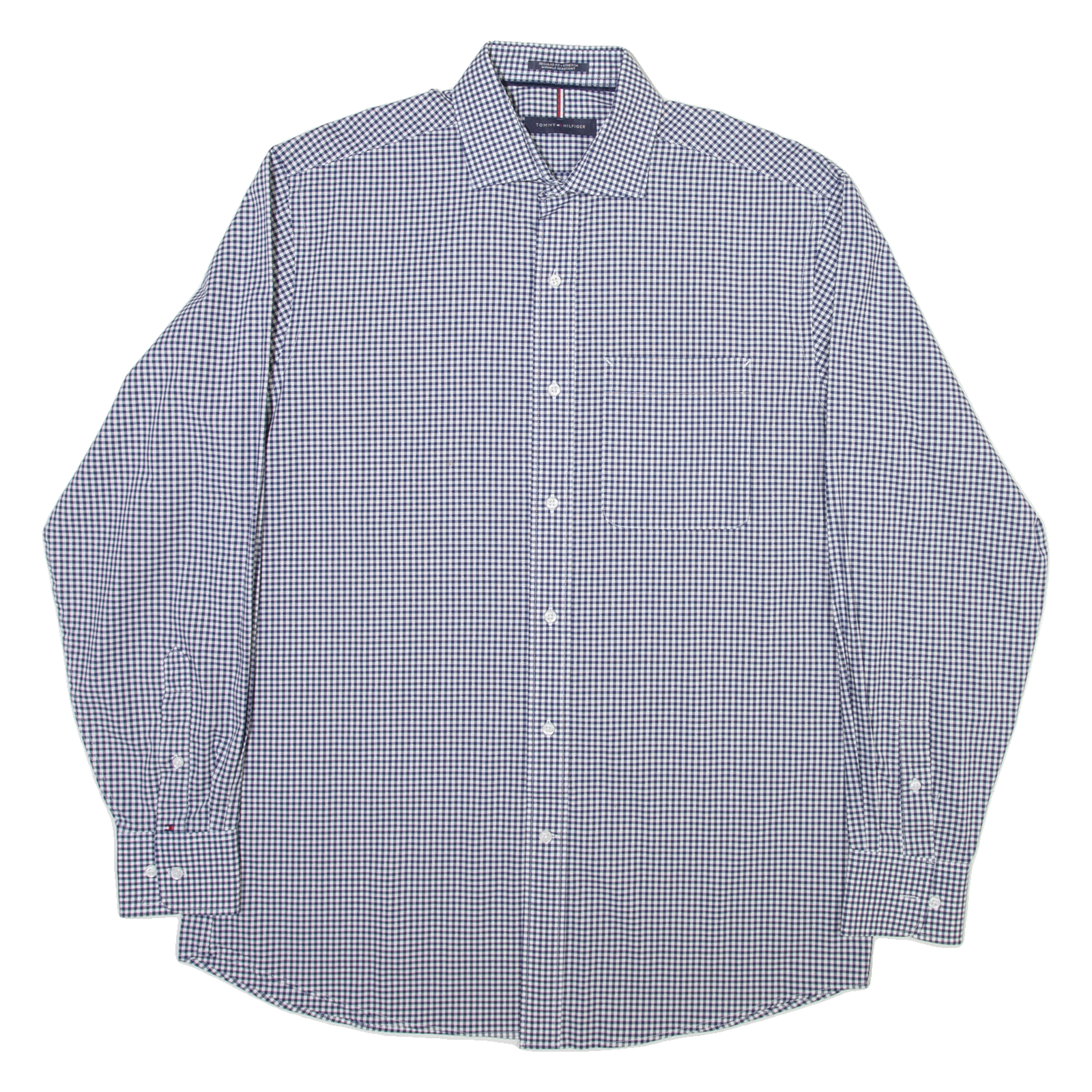 TOMMY HILFIGER Mens Shirt Blue Check Long Sleeve M Refurbished - N/A refurbished available on Cerqular
