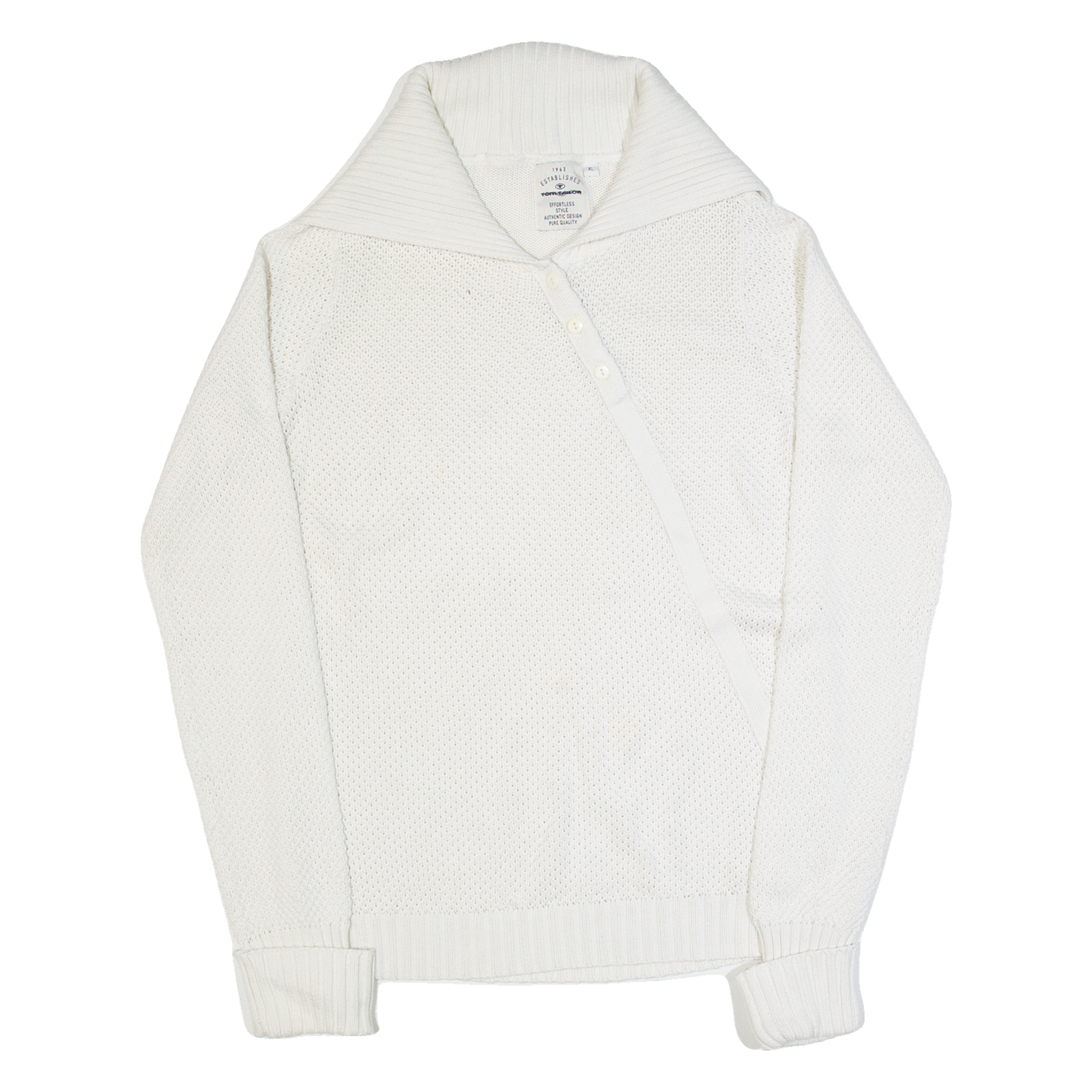 TOM TAILOR Womens Jumper White High Neck Tight Knit XL Refurbished - N/A refurbished available on Cerqular