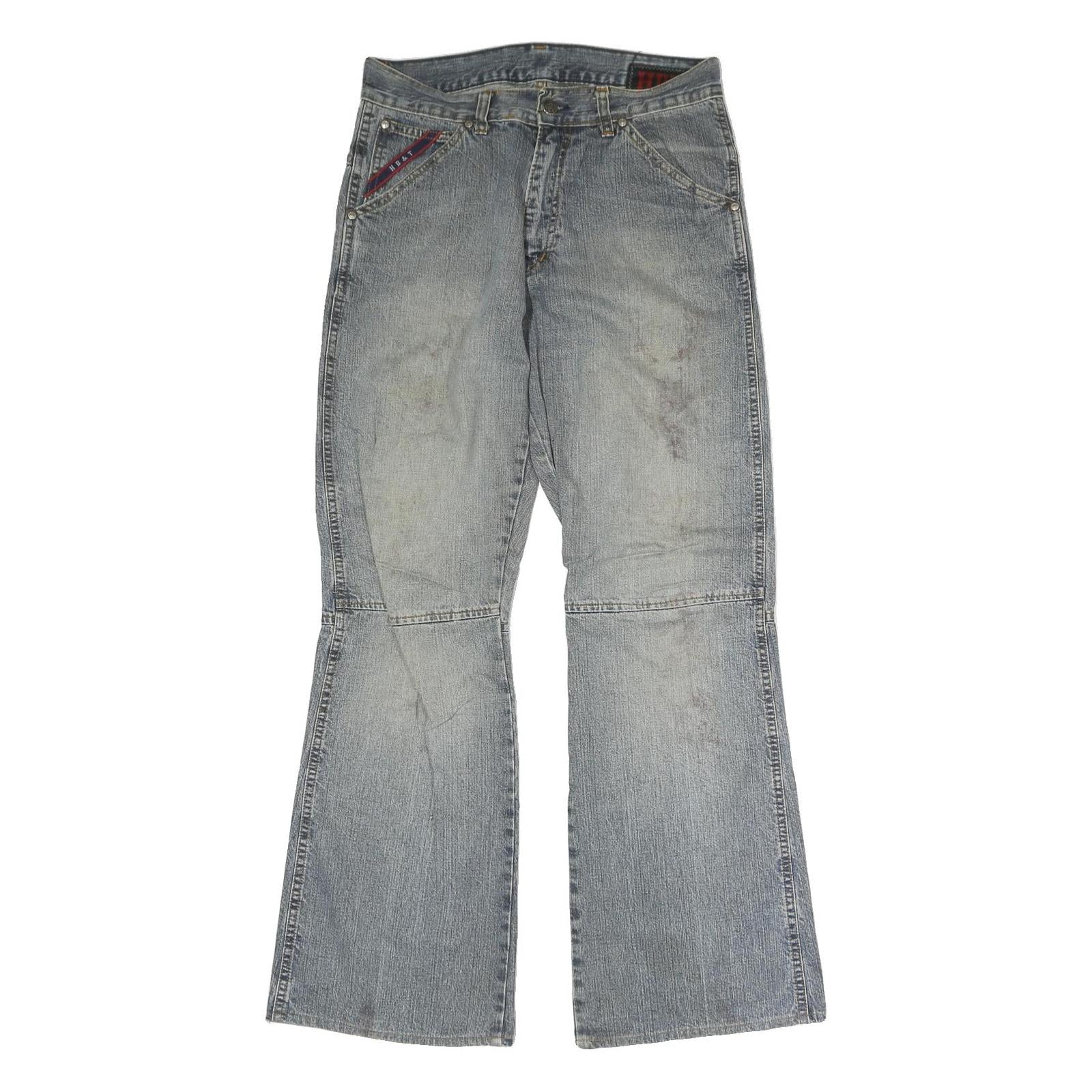 HBT Mens Jeans Blue Regular Bootcut Denim Light W30 L30 Zip Cotton Casual Refurbished - N/A refurbished available on Cerqular