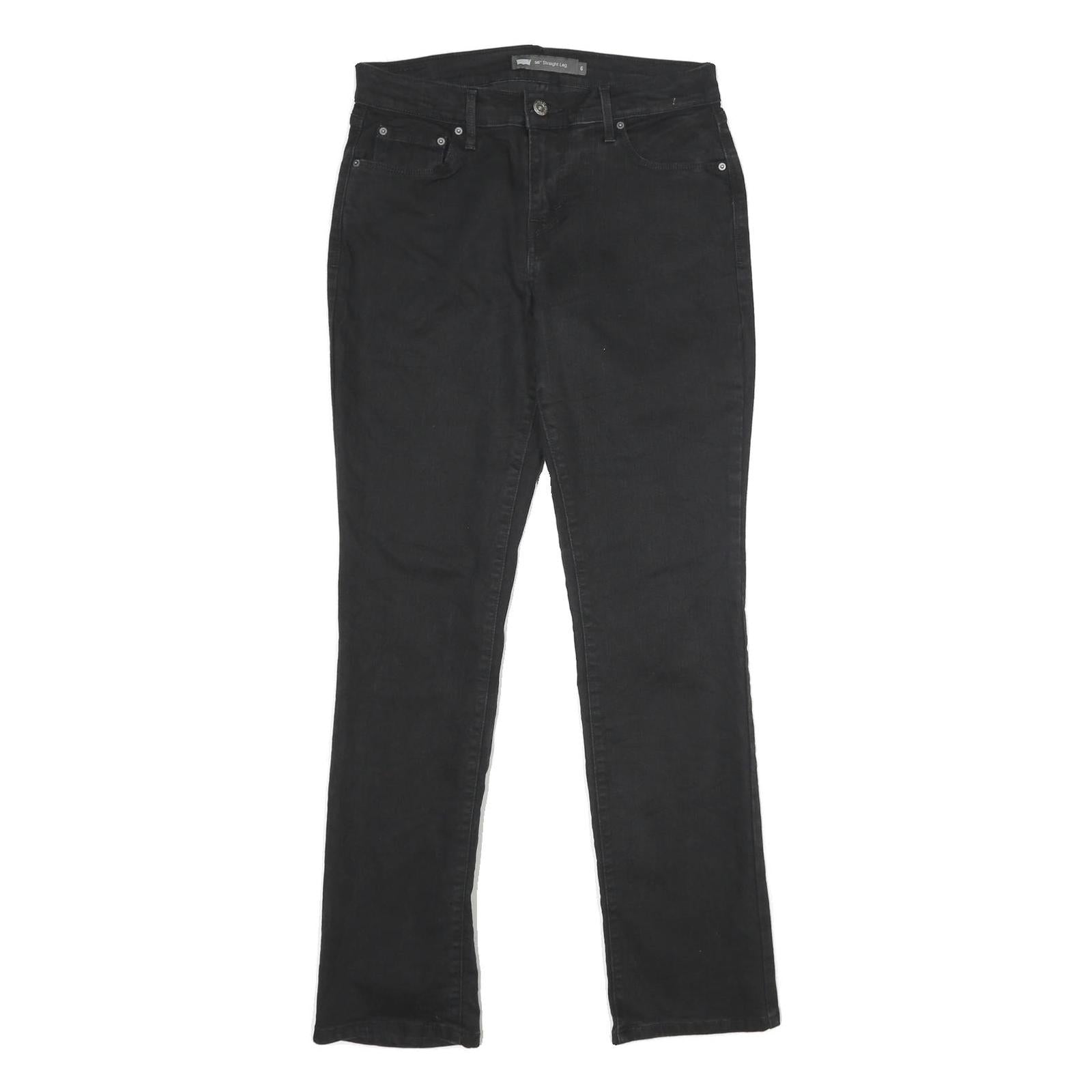 LEVI'S 505 Womens Jeans Black Regular Straight Denim W28 L32 Zip Cotton Blend Refurbished - N/A refurbished available on Cerqular