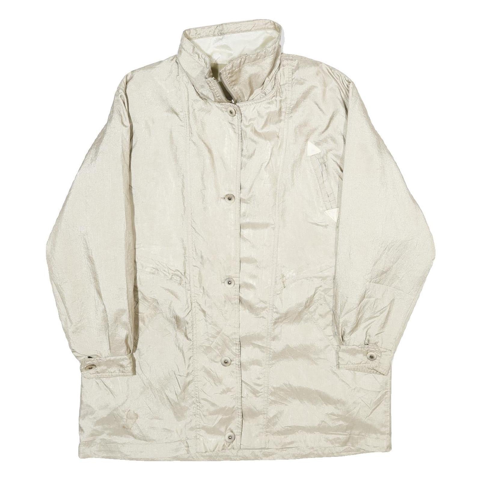 CURRENT SEEN Womens Cream Zip Jacket L Polyester Plain Lightweight Stylish Refurbished - N/A refurbished available on Cerqular