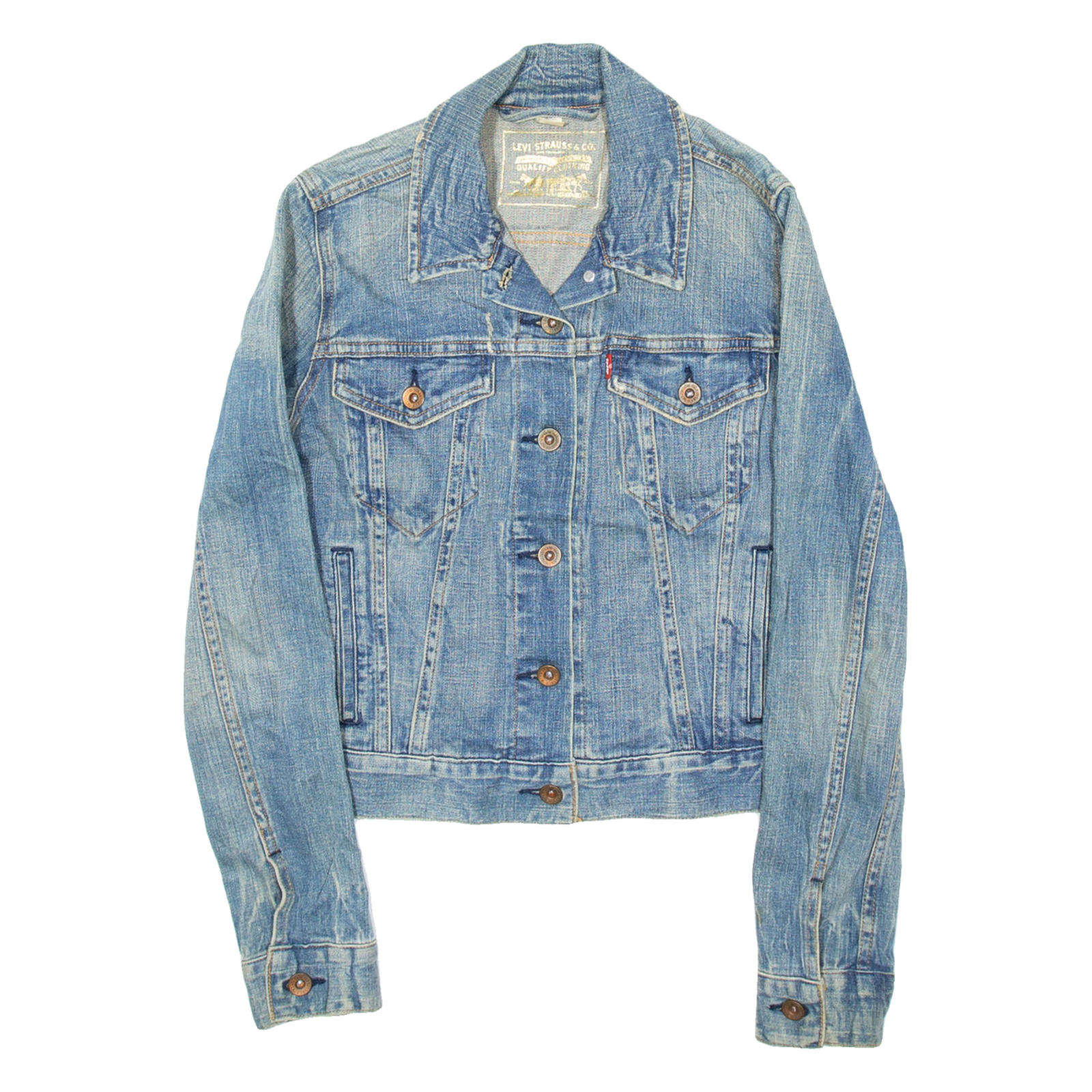 LEVI'S Womens Denim Jacket Blue XS Refurbished - N/A refurbished available on Cerqular
