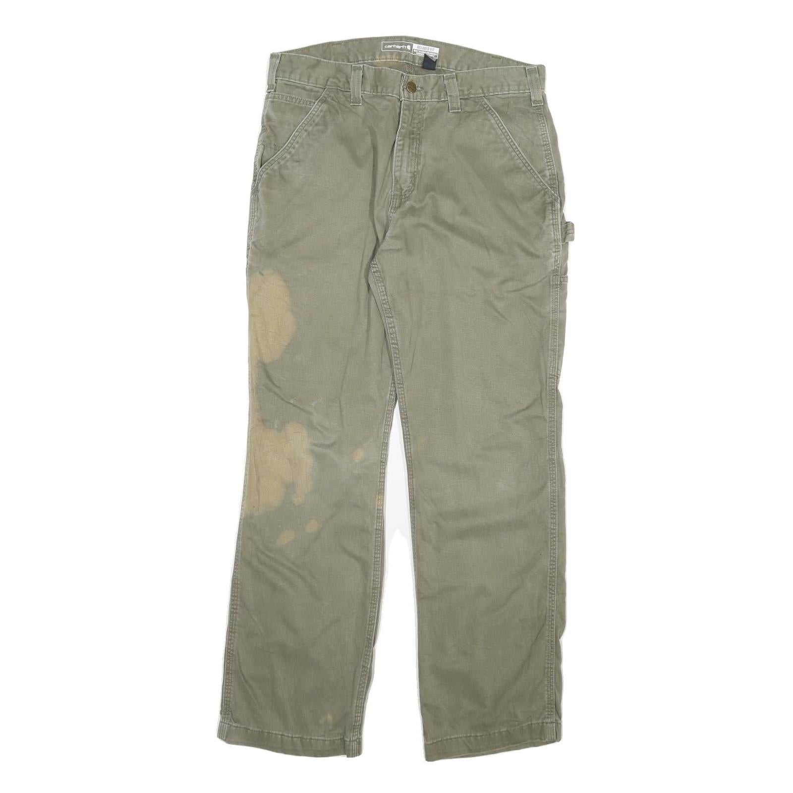 CARHARTT Mens Cotton Blend Relaxed Straight Trousers W33 L30 Workwear Utility Refurbished - N/A refurbished available on Cerqular