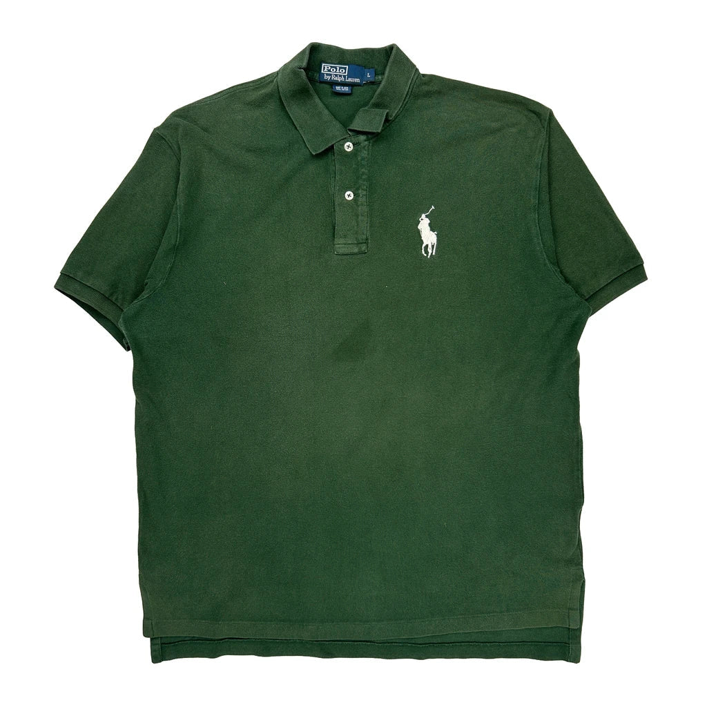 Polo By Ralph Lauren Polo Shirt - Large Green Cotton Refurbished - Thrifted (note: this is a term often used to describe second- refurbished available on Cerqular
