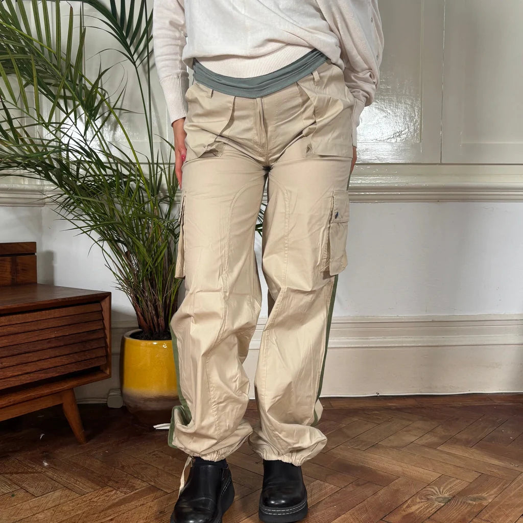 Touch Cargo Trousers - 31W UK 12 Beige Cotton Blend Refurbished - Thrifted (note: this is a term often used to describe second- refurbished available on Cerqular