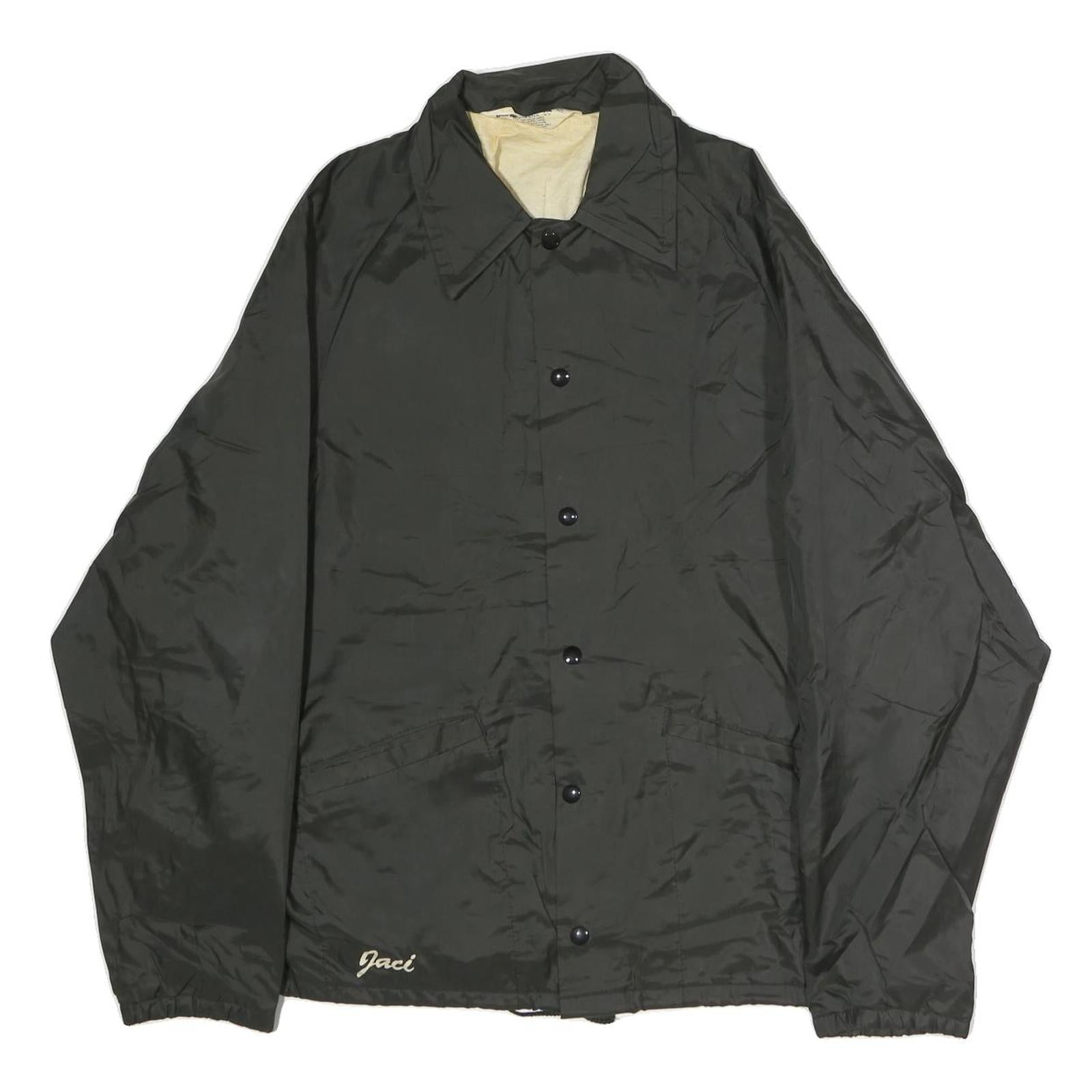 DON ALLESON ATHLETIC Mens Black Nylon Button Jacket M Lightweight Sportswear Refurbished - N/A refurbished available on Cerqular