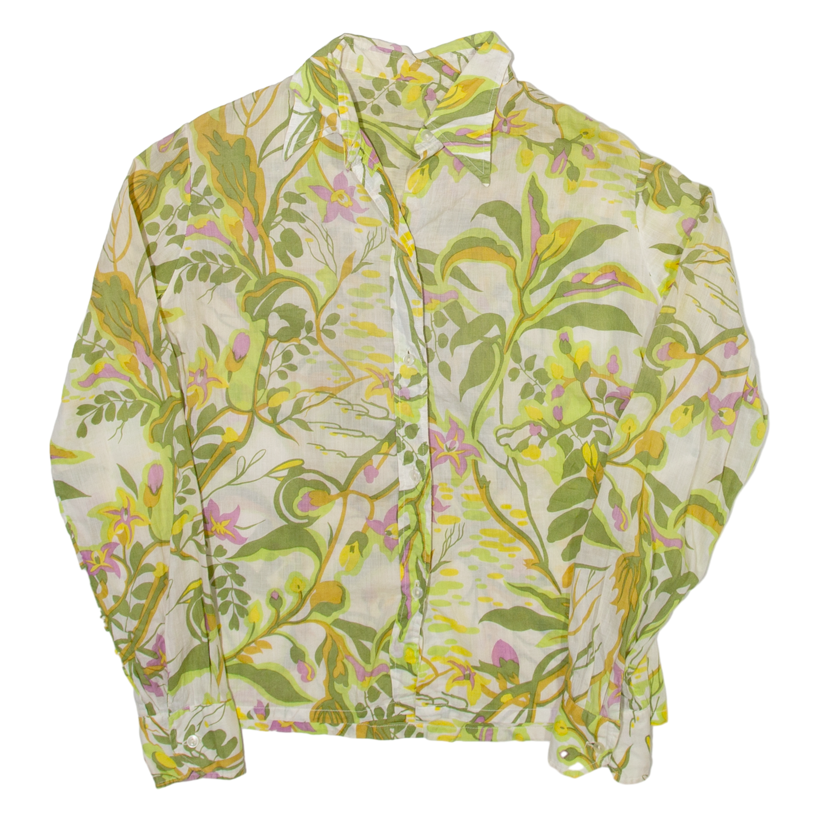 Womens Shirt Green Floral Long Sleeve XS Refurbished - N/A refurbished available on Cerqular